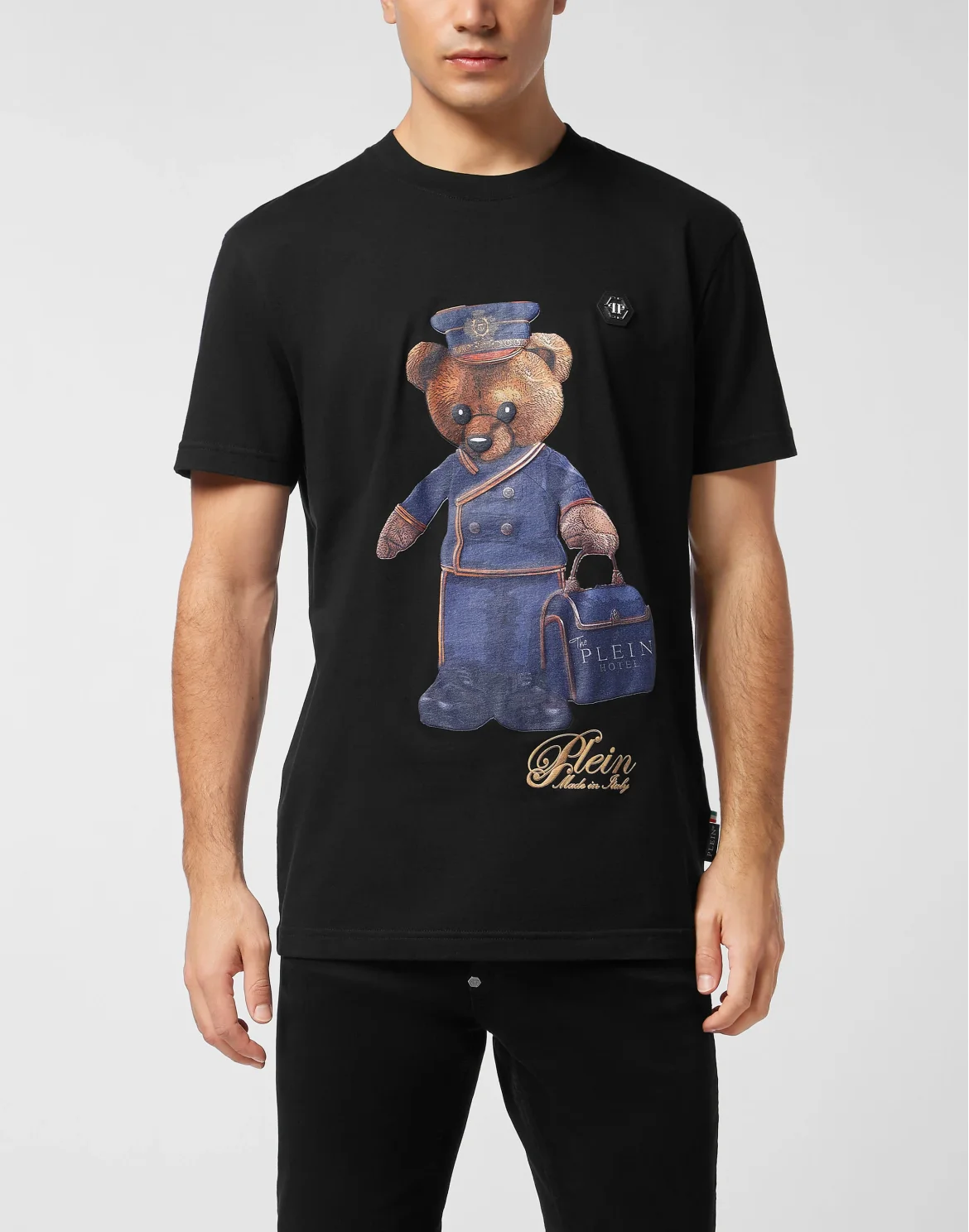 Round Neck T-Shirt Teddy Doorman, цвет: Черный