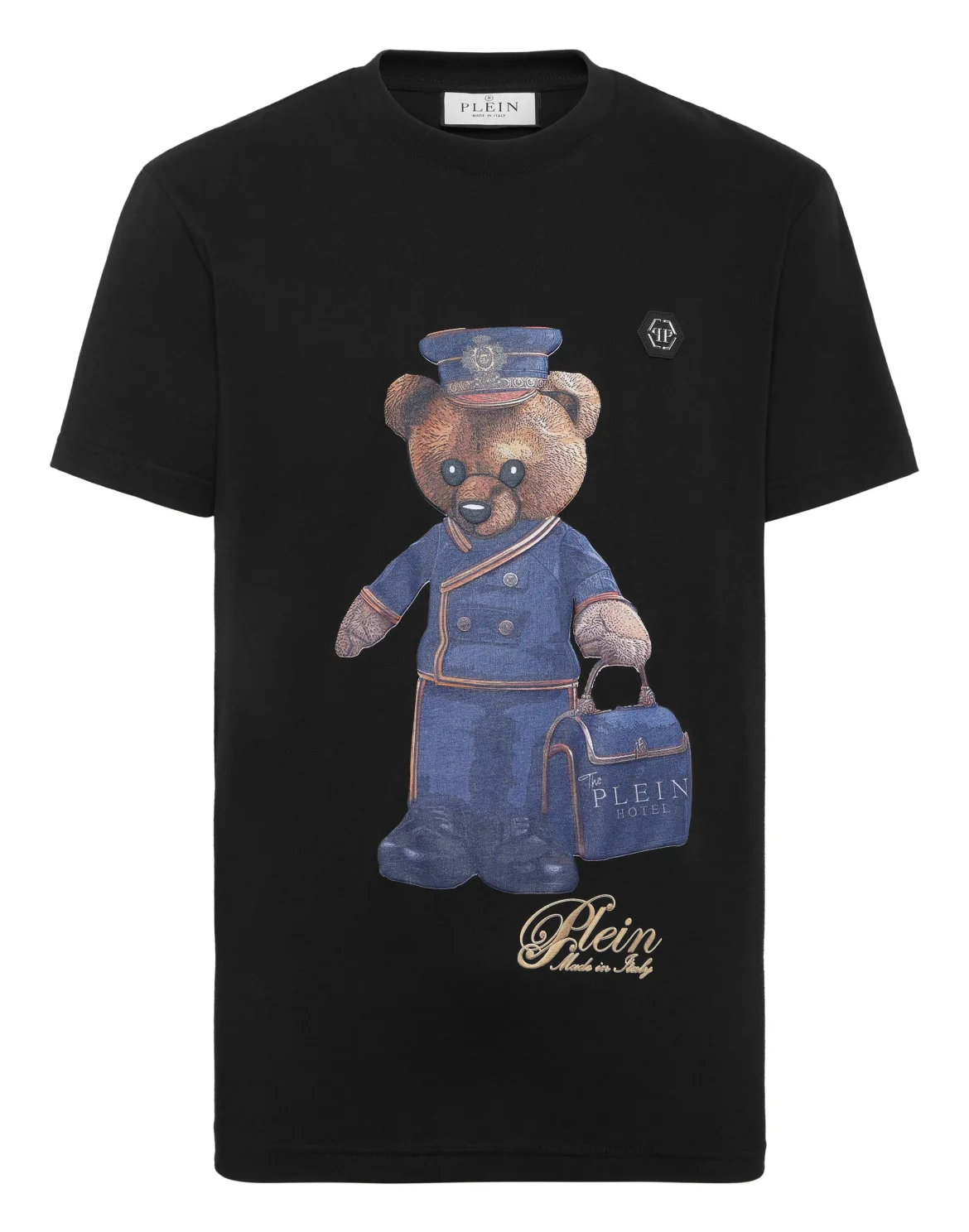 Round Neck T-Shirt Teddy Doorman, цвет: Черный