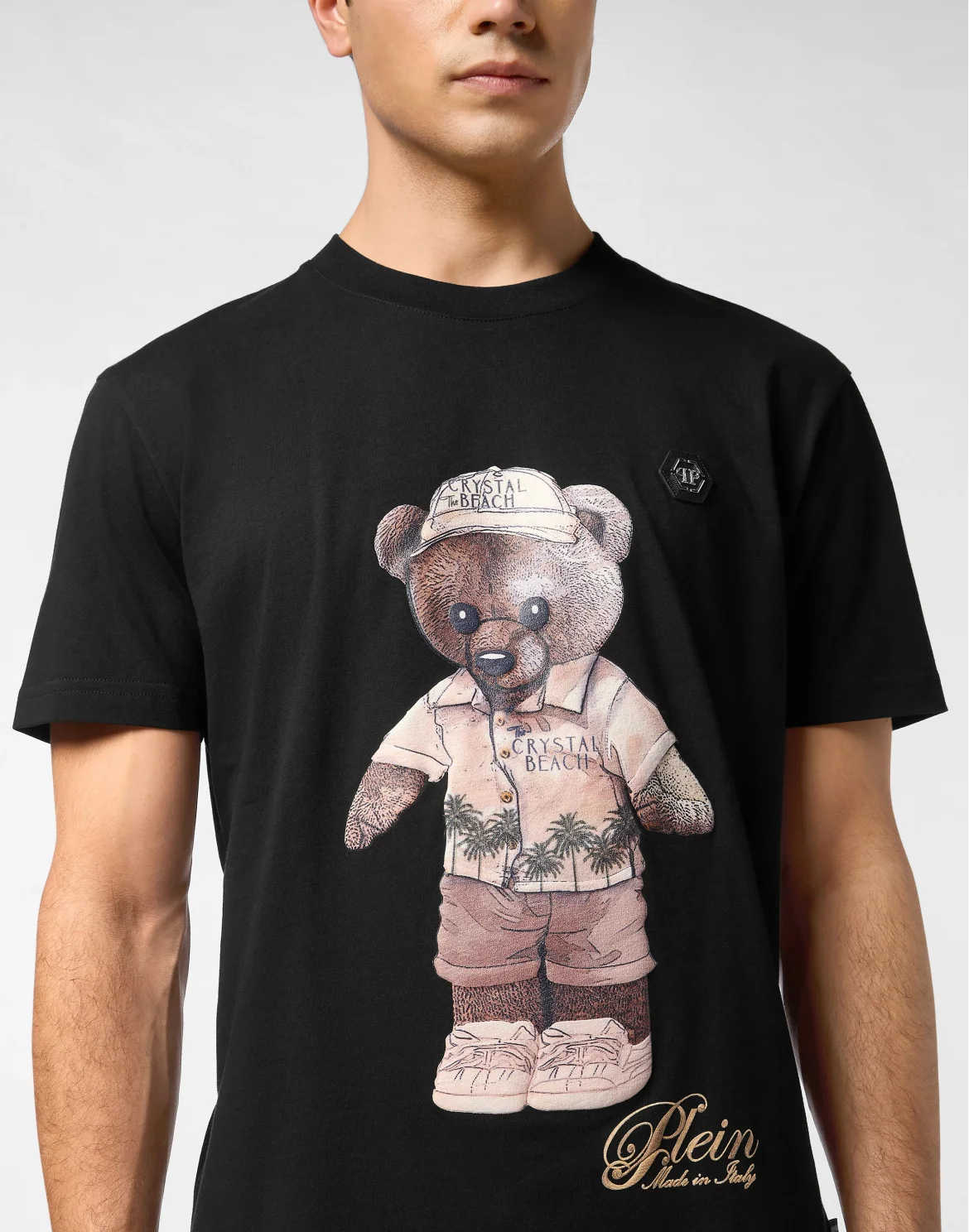 Round Neck T-Shirt Teddy Beach, цвет: Черный
