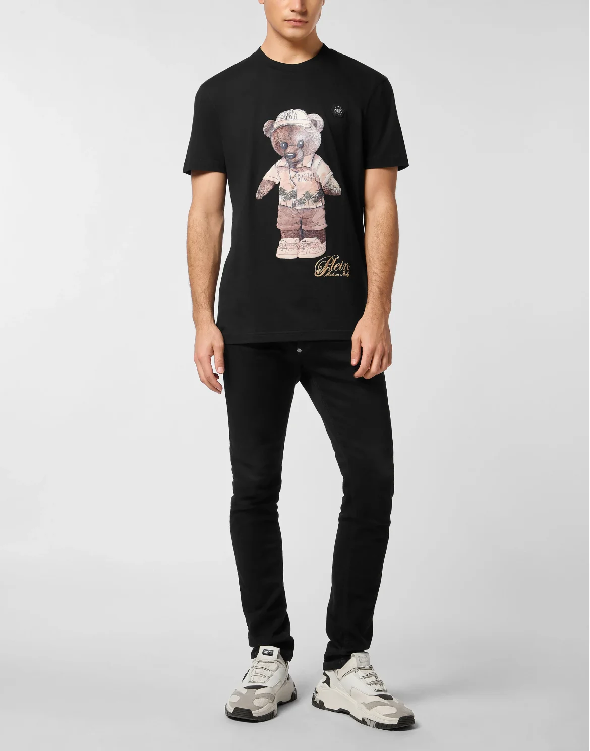 Round Neck T-Shirt Teddy Beach, цвет: Черный