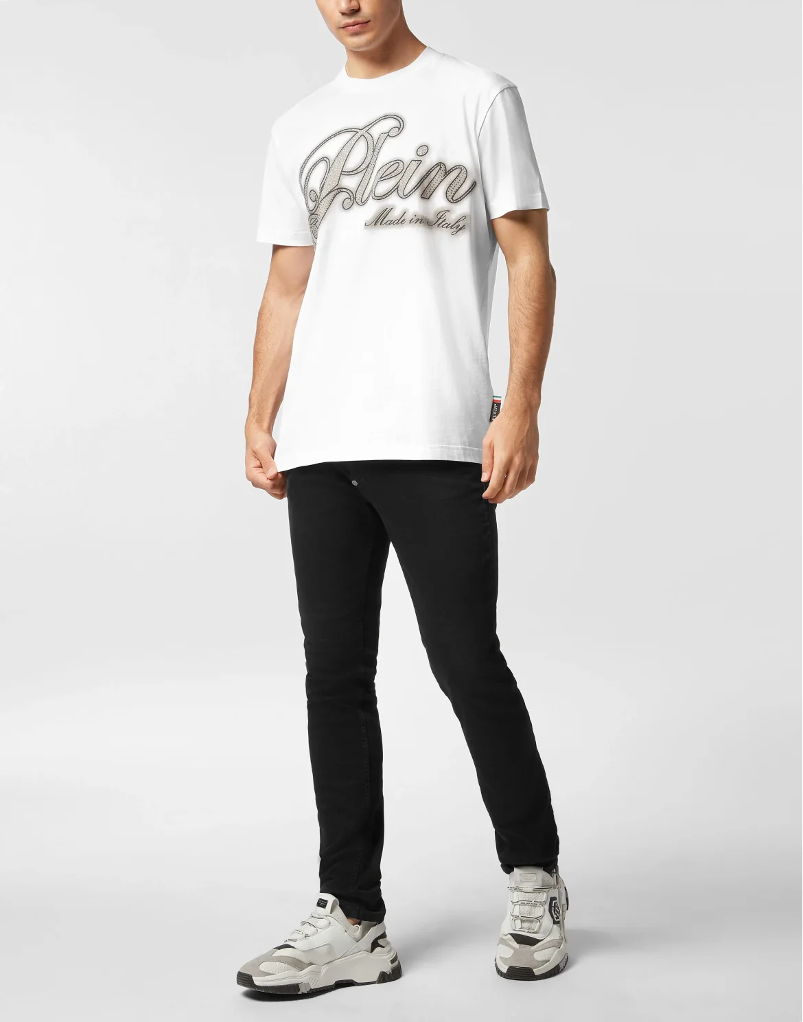 T-Shirt Basic Strass Signature, цвет: Белый