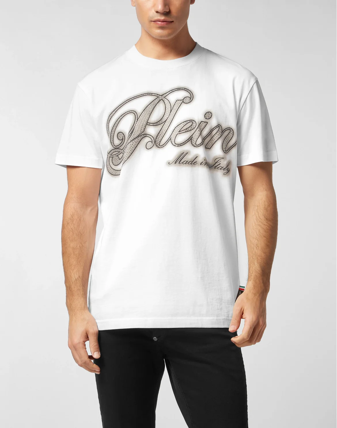 T-Shirt Basic Strass Signature, цвет: Белый