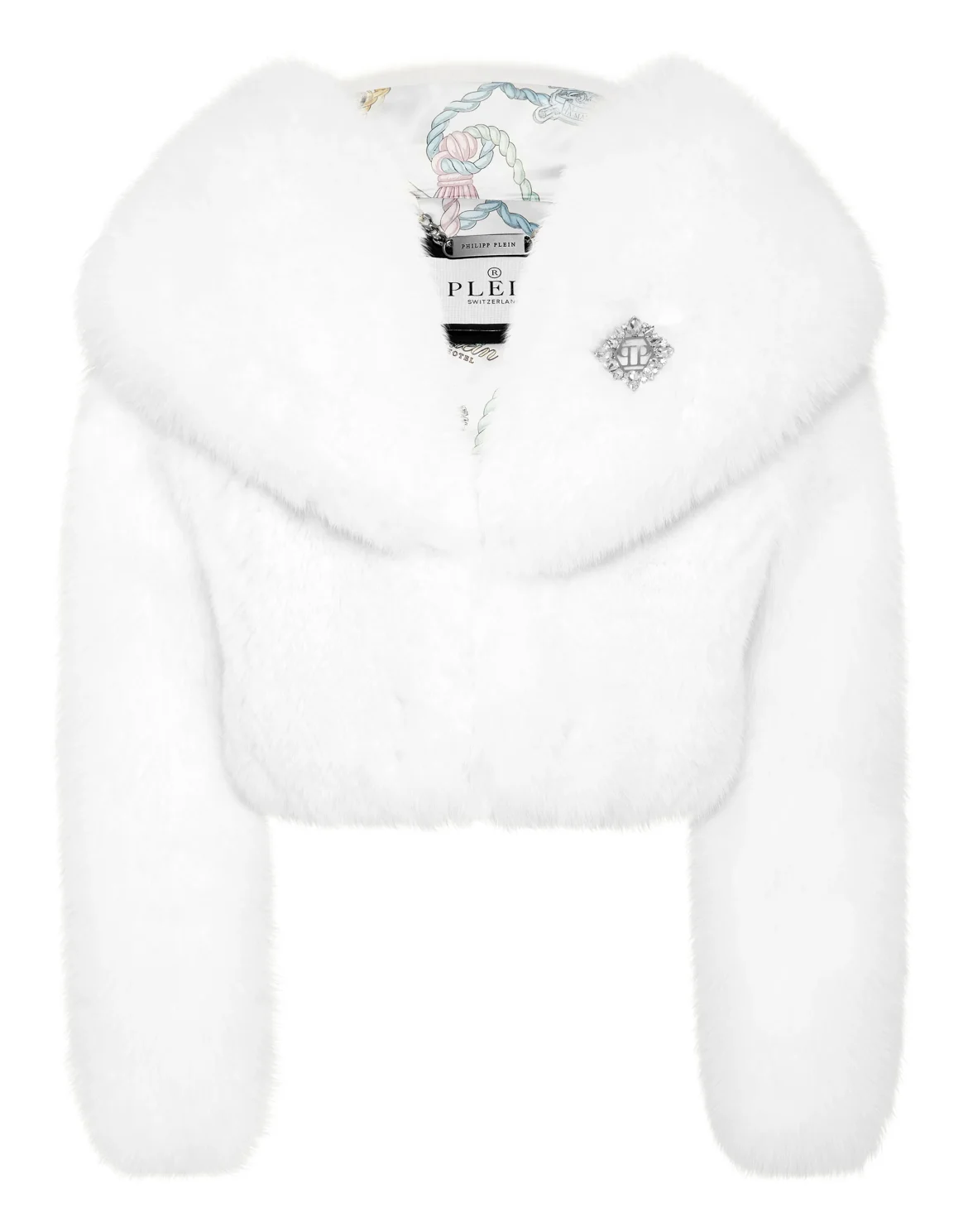 Fox Fur Hooded Short Jacket, цвет: Белый