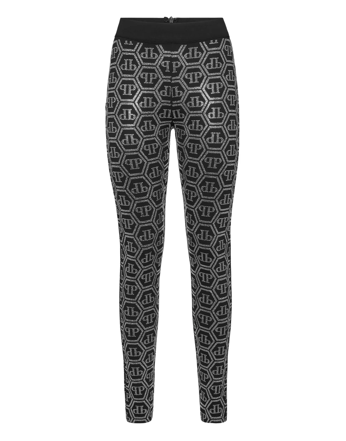 Leggings Monogram Strass, цвет: Черный