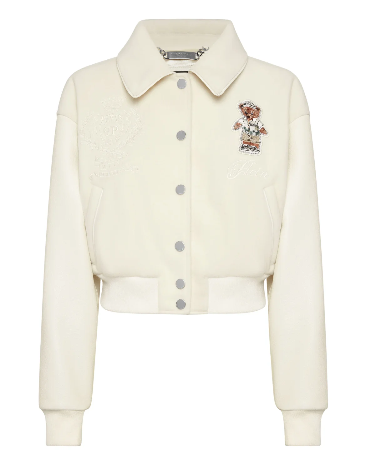 Wool and Leather College Bomber Teddy, цвет: Бежевый