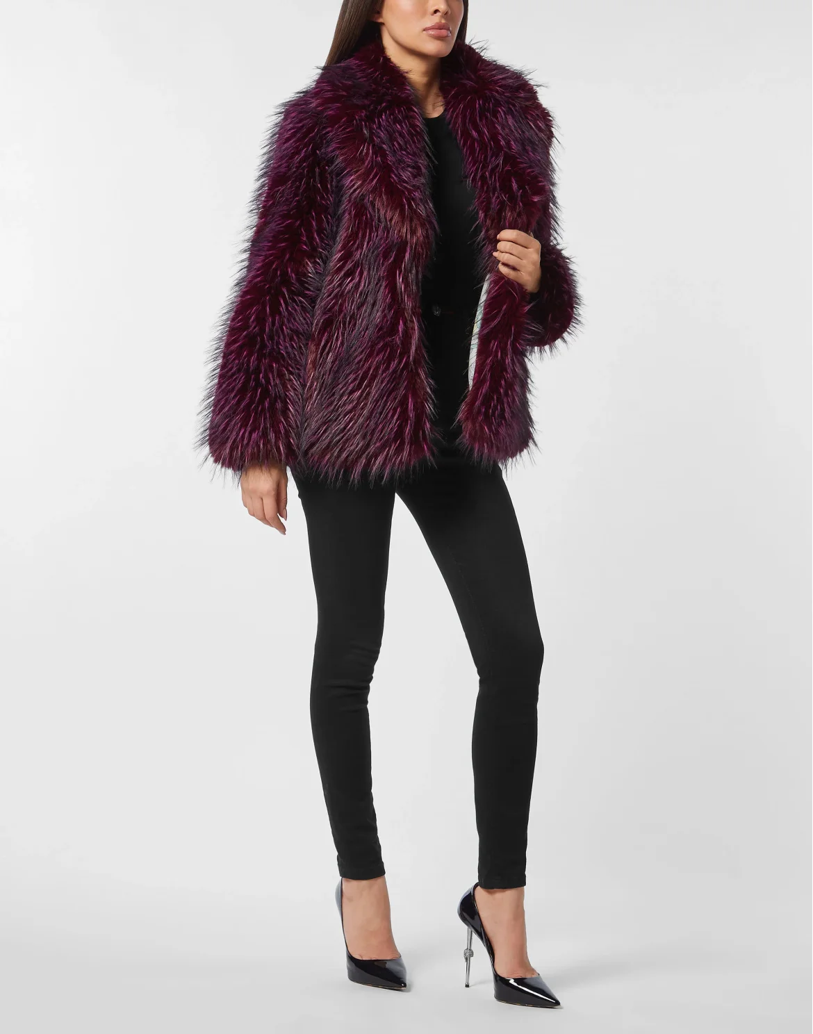 Eco Fur Short Coat, цвет: Красный
