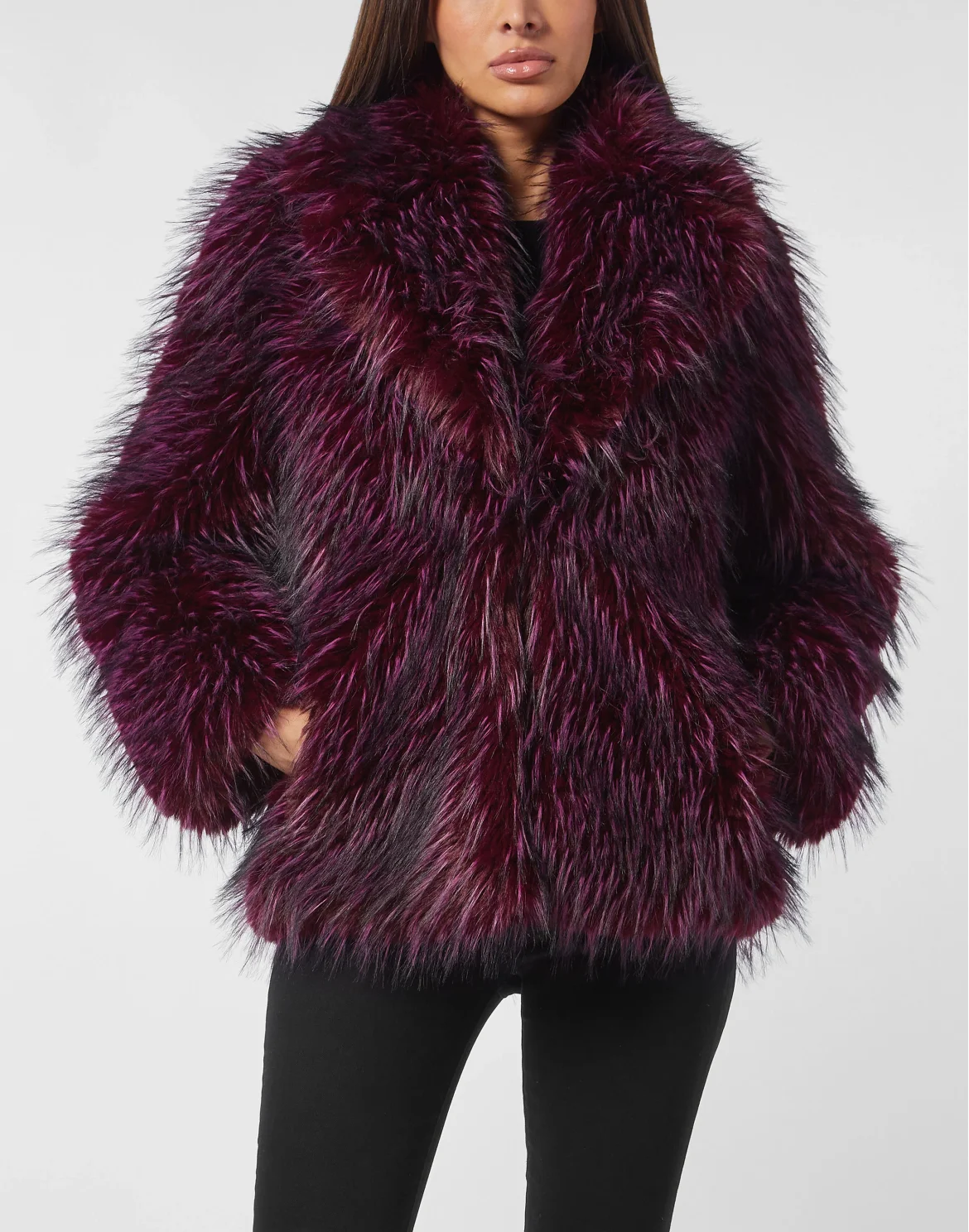Eco Fur Short Coat, цвет: Красный