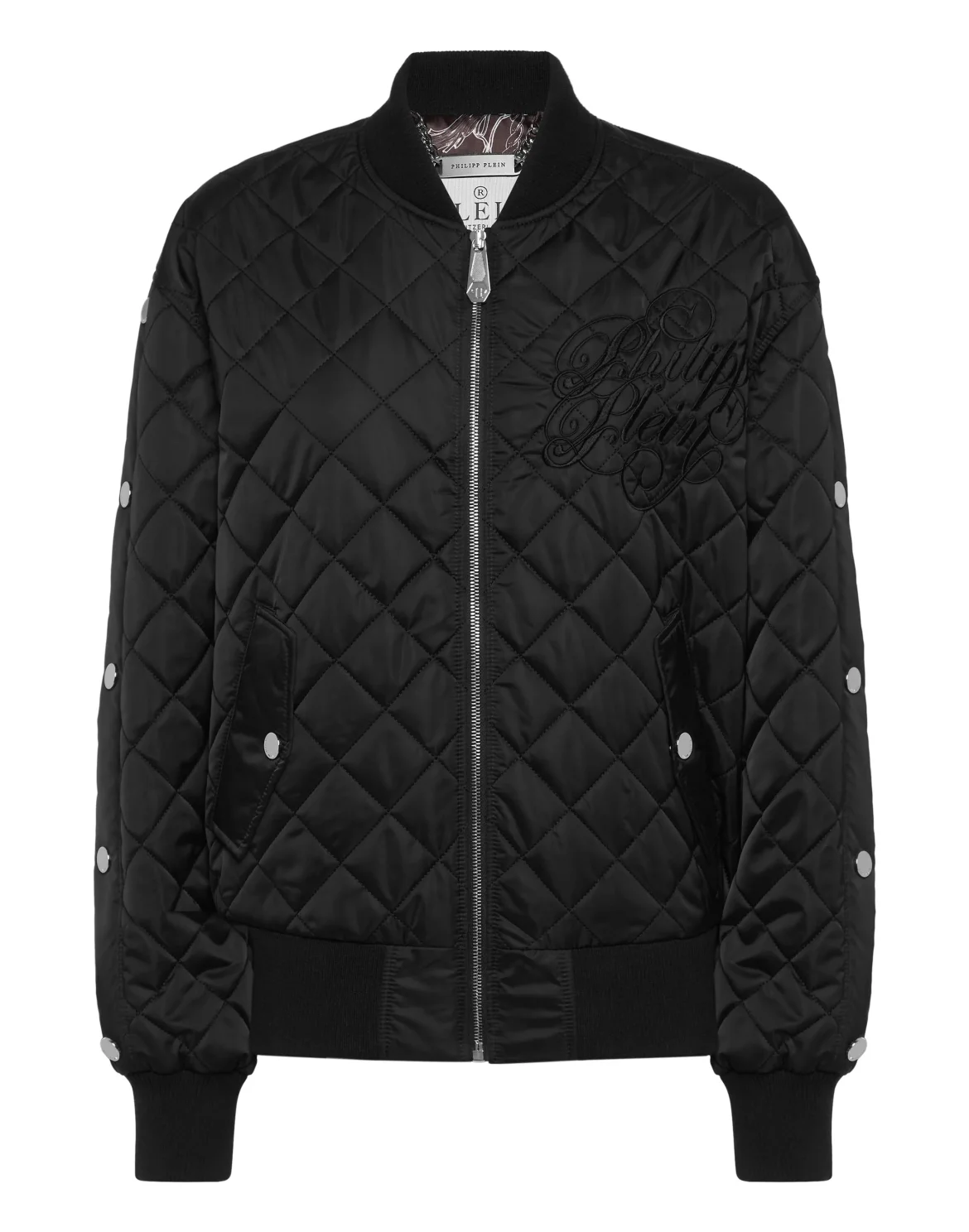 Nylon Oversize Bomber Matelasse Diamond Signature, цвет: Черный