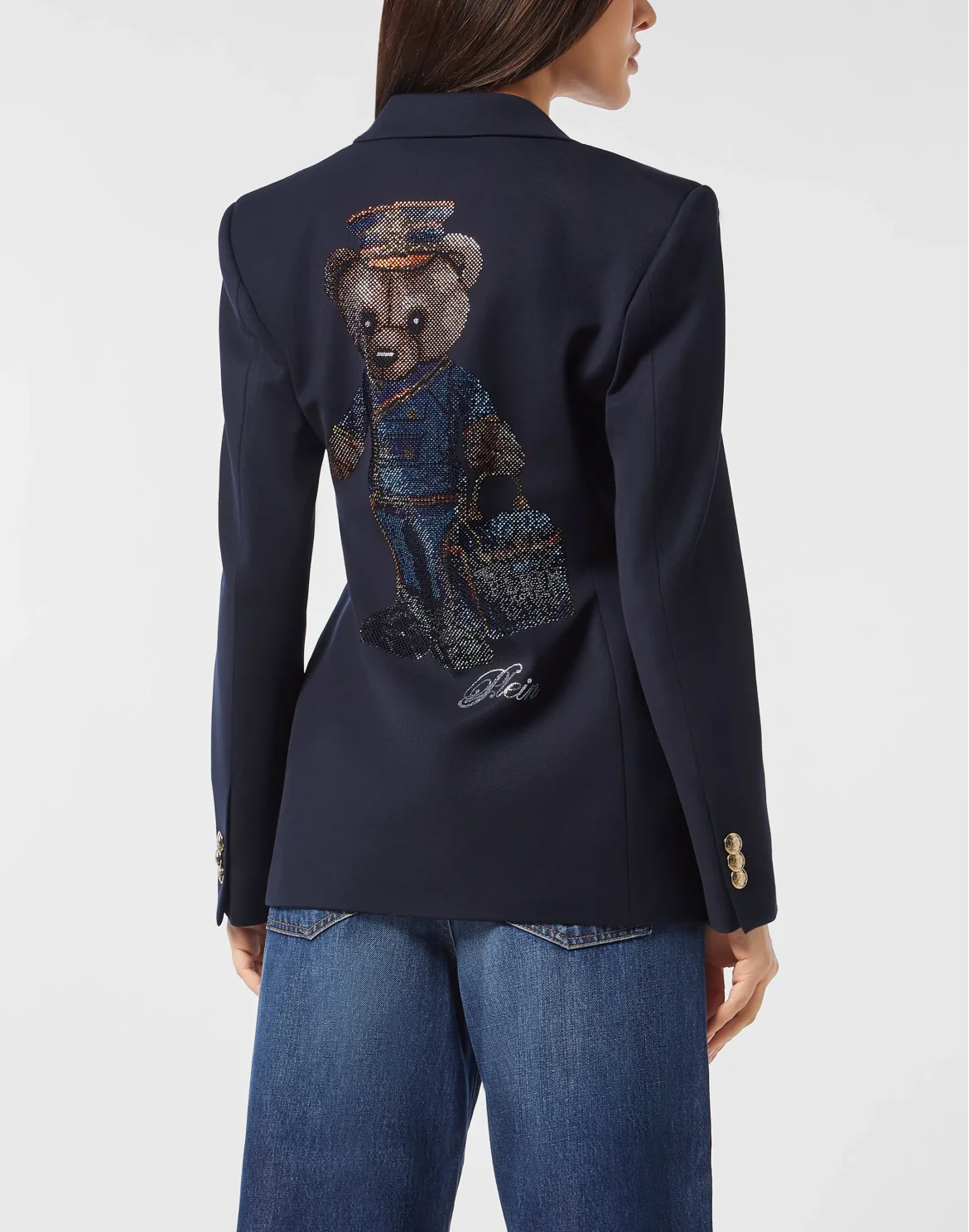 Marine Fit Double-Breasted Blazer Teddy, цвет: Синий