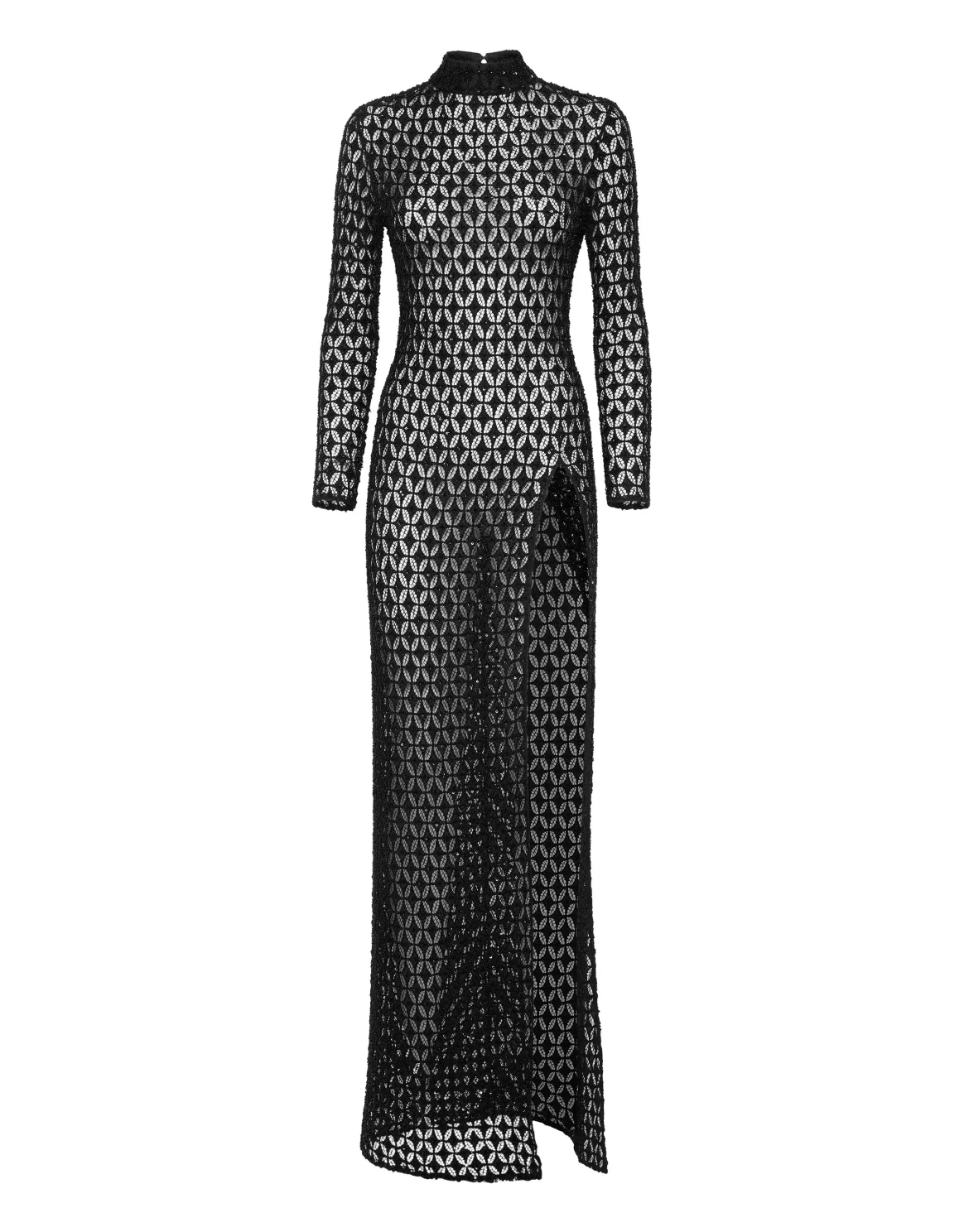 Embroidered Long Dress Crystal, цвет: Черный