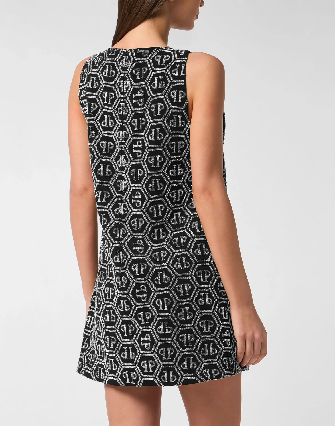 Mini Dress Monogram Strass, цвет: Черный