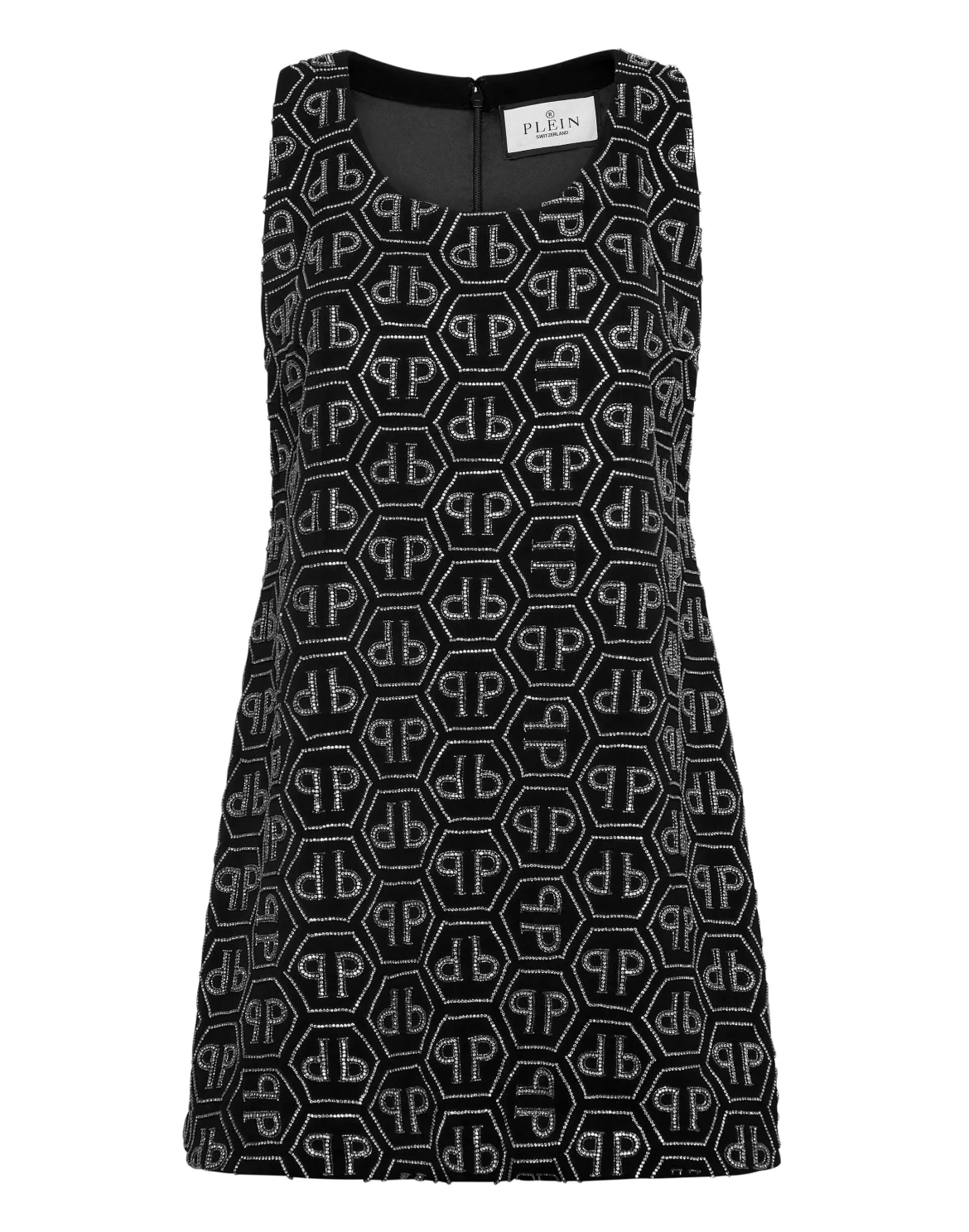 Mini Dress Monogram Strass, цвет: Черный