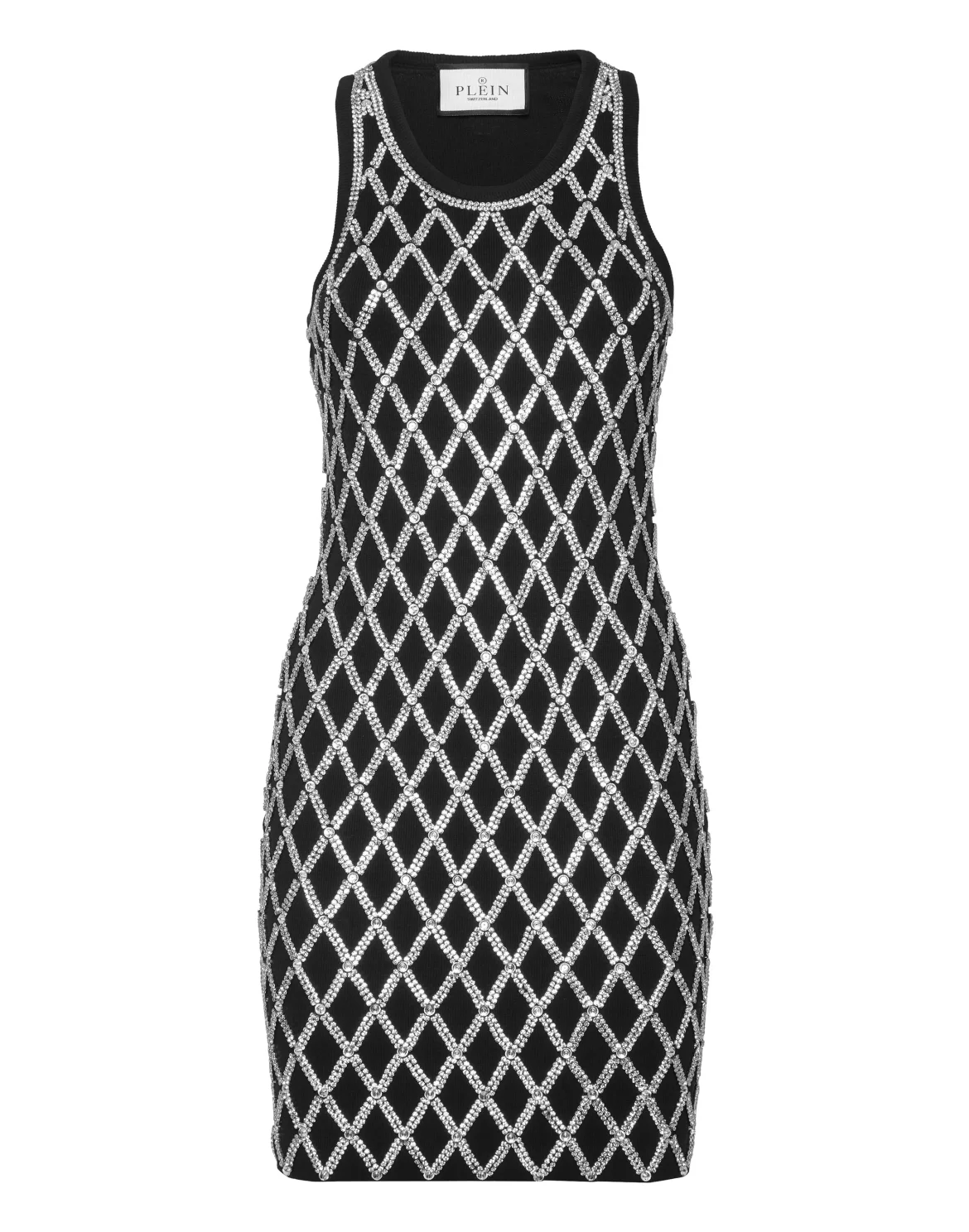 Short Tank Dress Crystal Net, цвет: Черный
