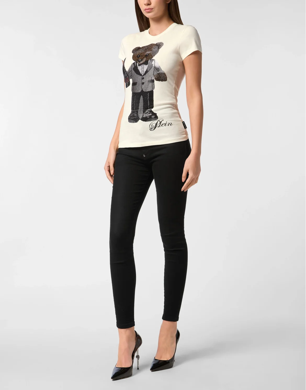 Cotton Sexy Pure Fit T-Shirt Teddy Waiter Crystal, цвет: Бежевый