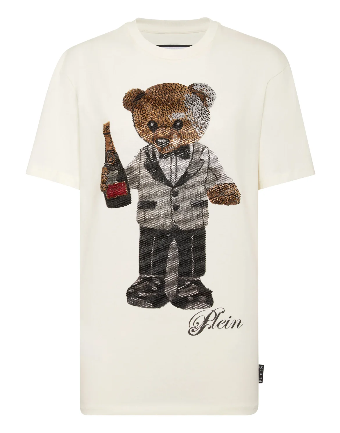 Cotton Man Fit T-Shirt Teddy Waiter Strass, цвет: Бежевый