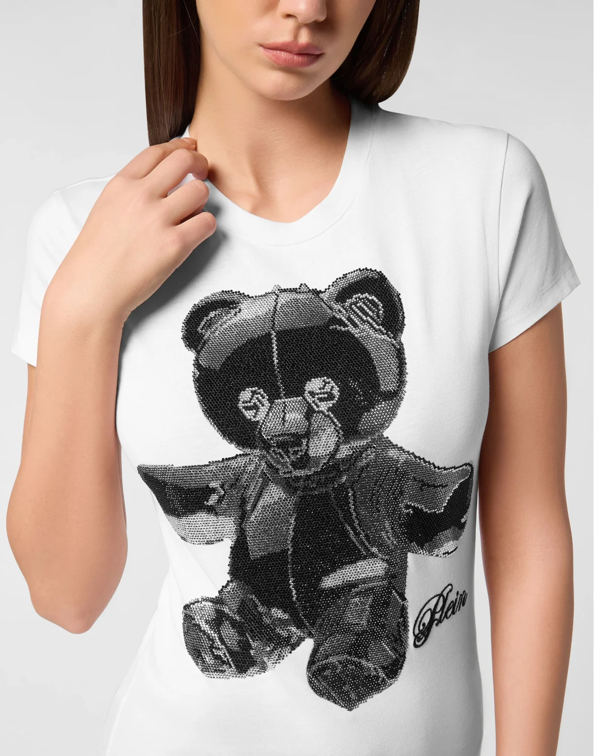 Cotton Sexy Pure Fit T-Shirt Teddy Crystal, цвет: Белый