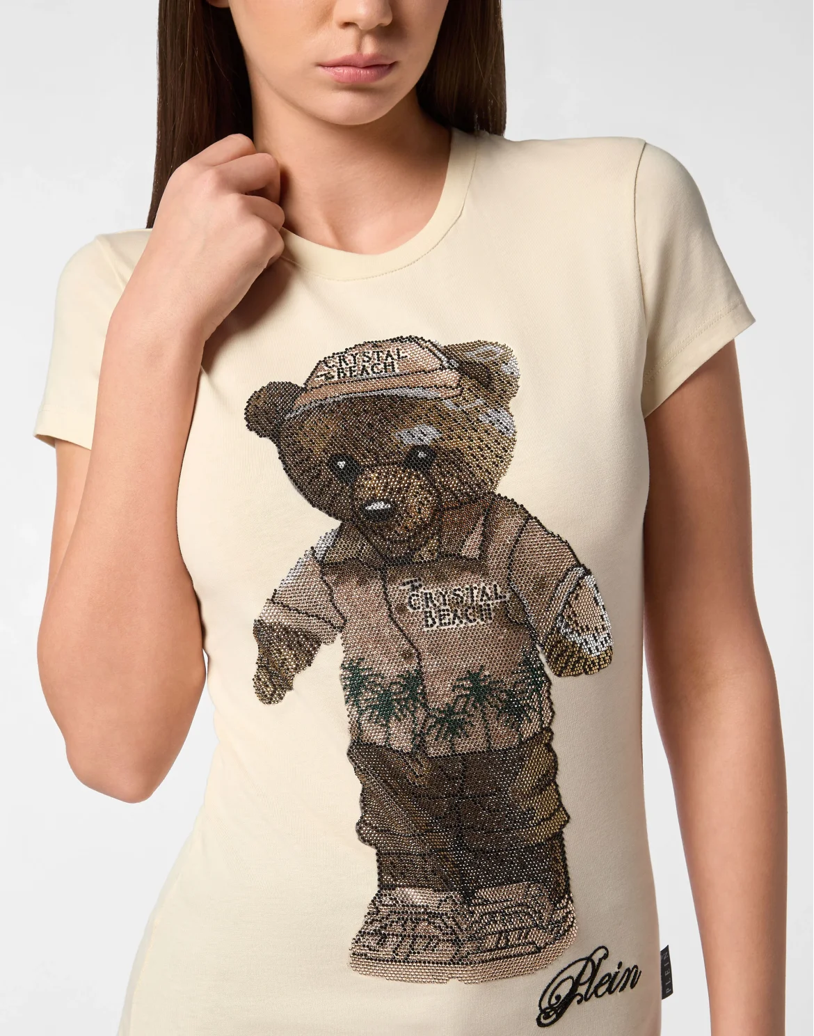 Cotton Sexy Pure Fit T-Shirt Teddy Beach Crystal, цвет: Бежевый