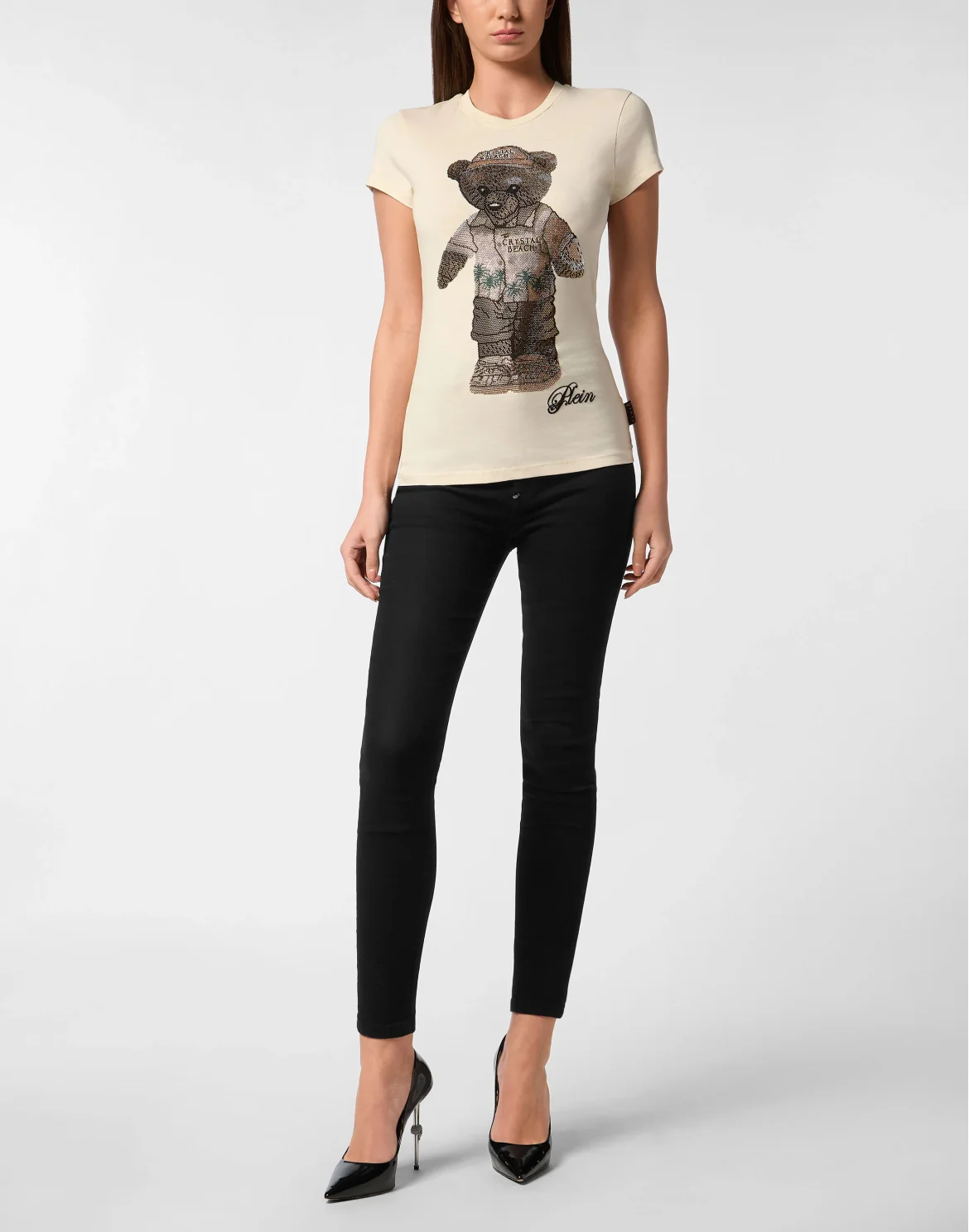 Cotton Sexy Pure Fit T-Shirt Teddy Beach Crystal, цвет: Бежевый