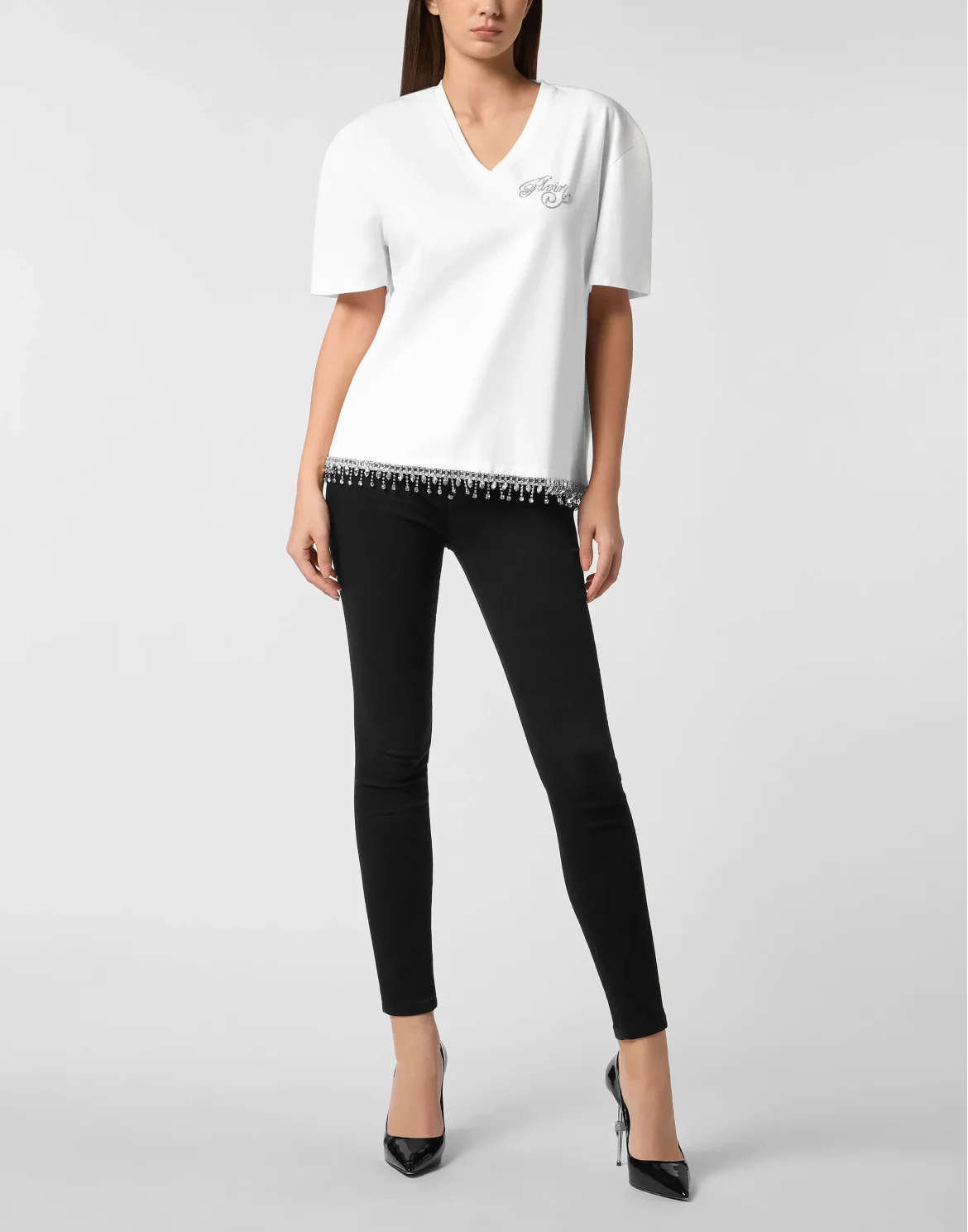 V-Neck T-Shirt Signature, цвет: Белый