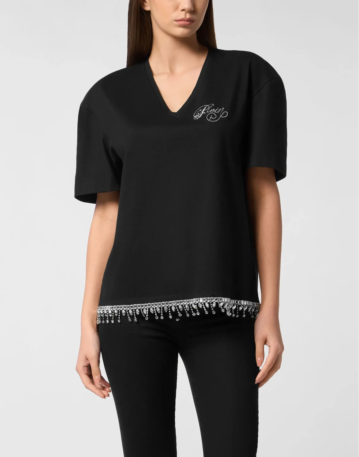 V-Neck T-Shirt Signature, цвет: Черный