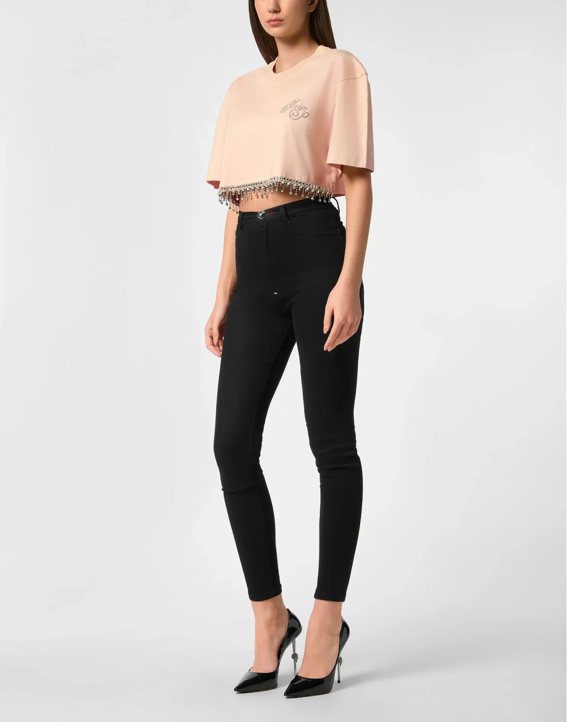 Cropped T-Shirt Signature, цвет: Розовый
