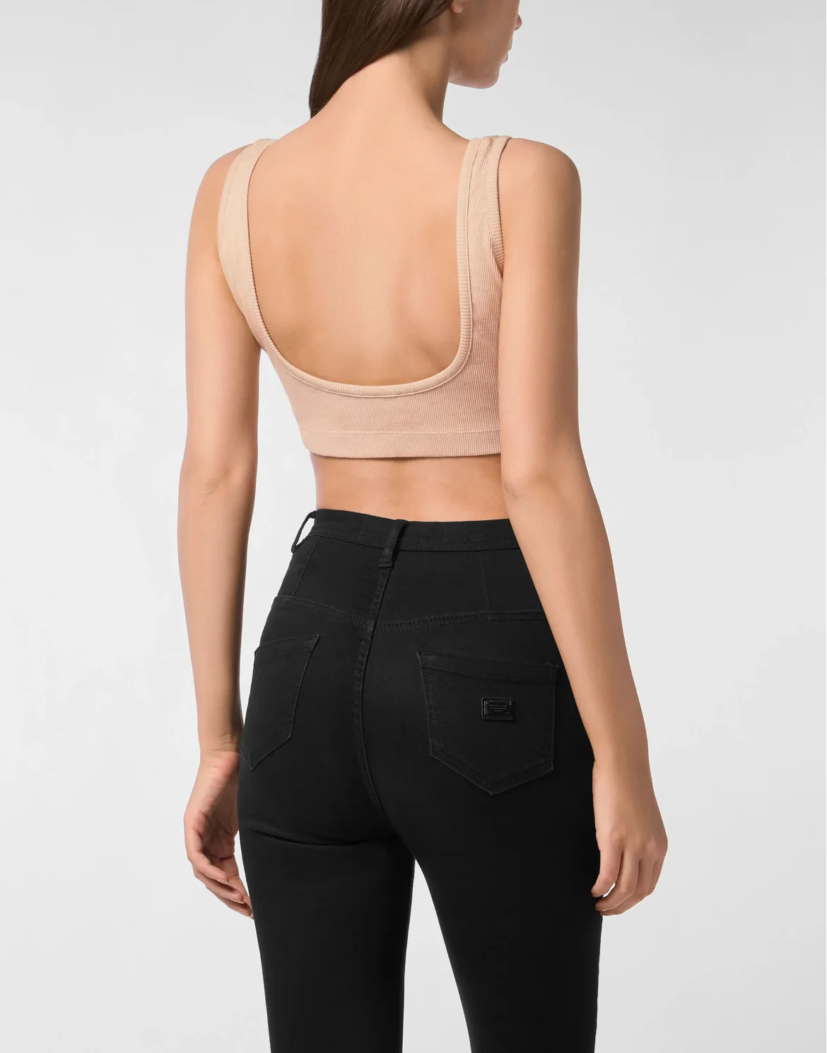 Rib Cropped Tank Top Stones Wash Hexagon, цвет: Розовый