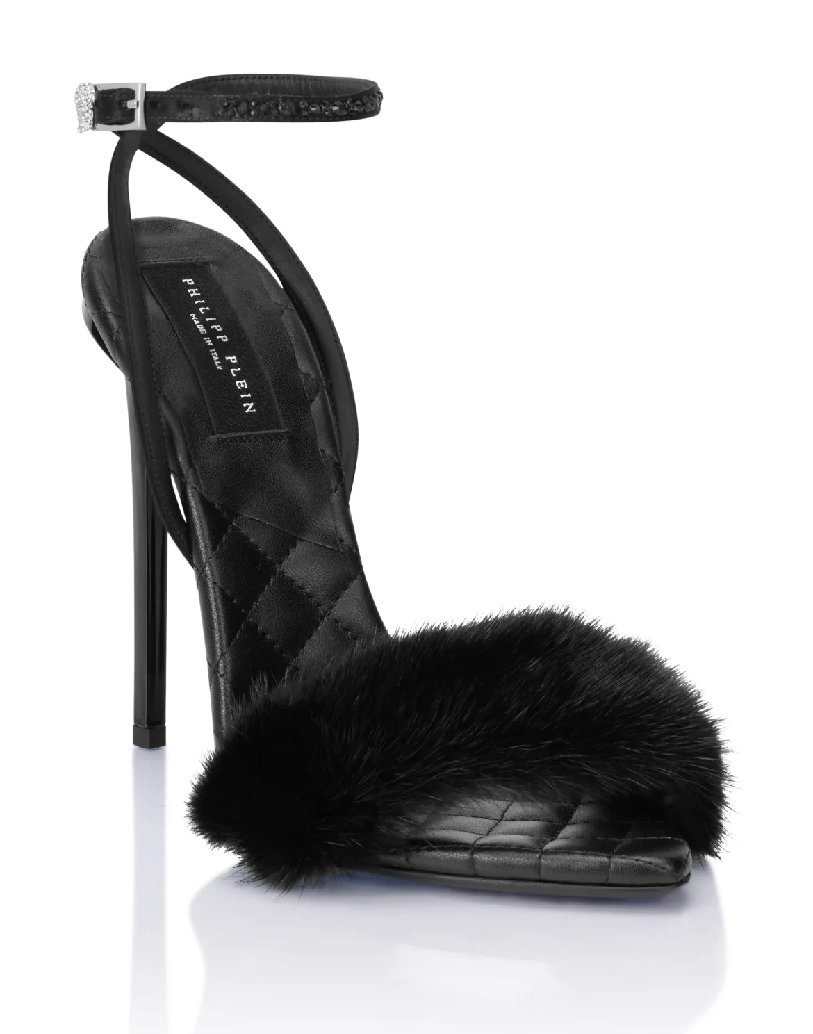 Fur and Strass High Heels 12, цвет: Черный