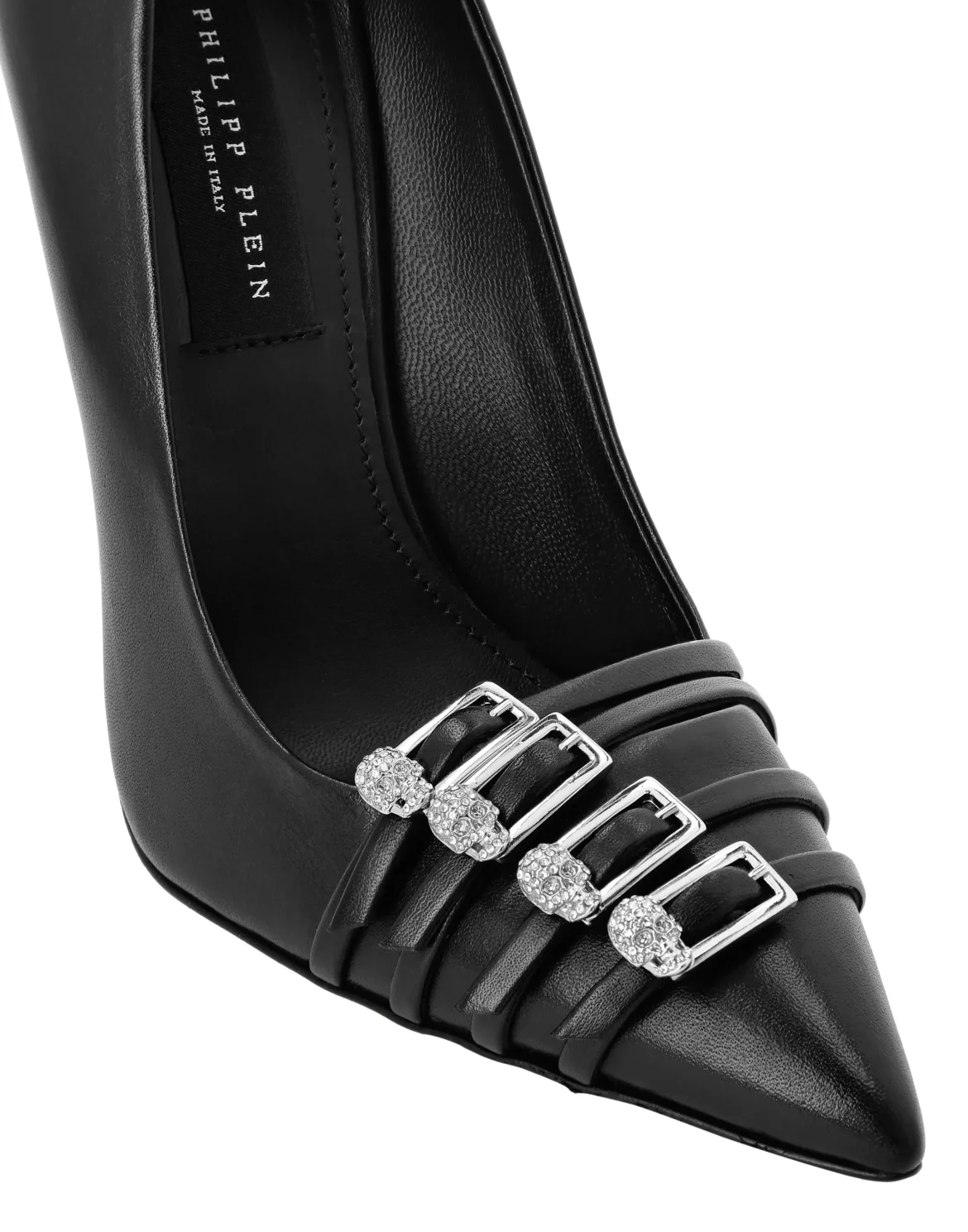 Multi-Strap Nappa Leather Pumps 12, цвет: Черный