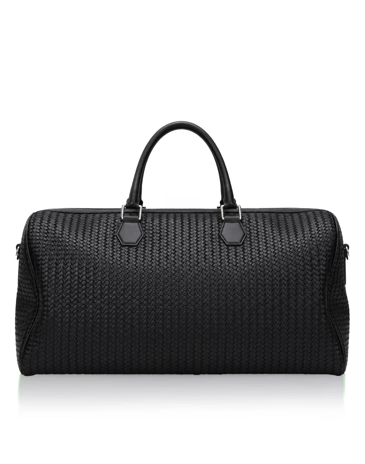 Weaved Leather Weekend Bag, цвет: Черный