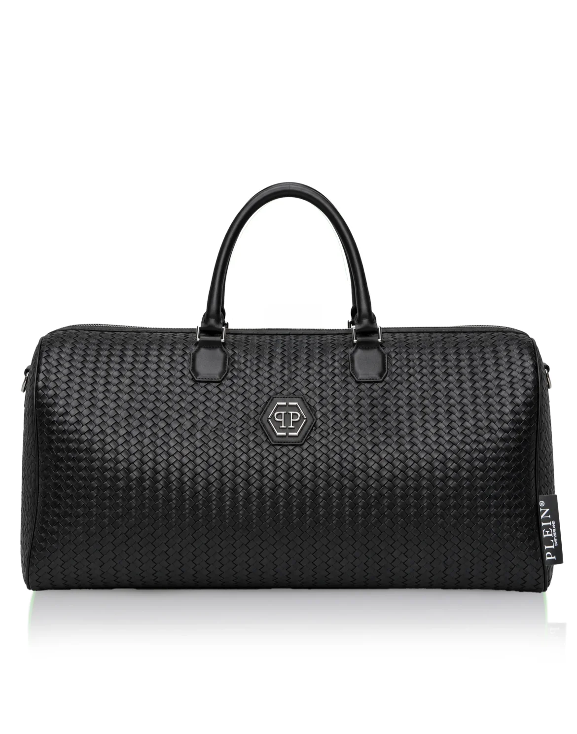 Weaved Leather Weekend Bag, цвет: Черный