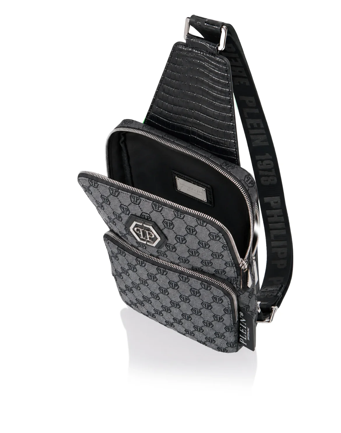 Denim Cross Body Bag Jacquard Monogram, цвет: Черный