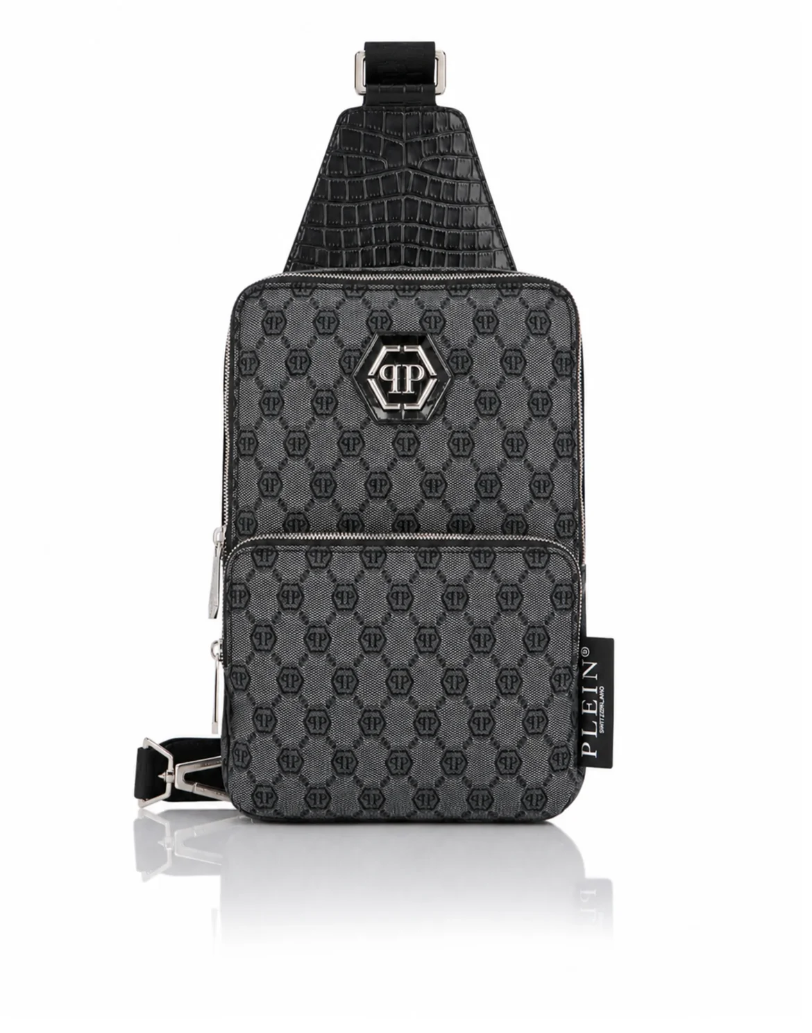 Denim Cross Body Bag Jacquard Monogram, цвет: Черный