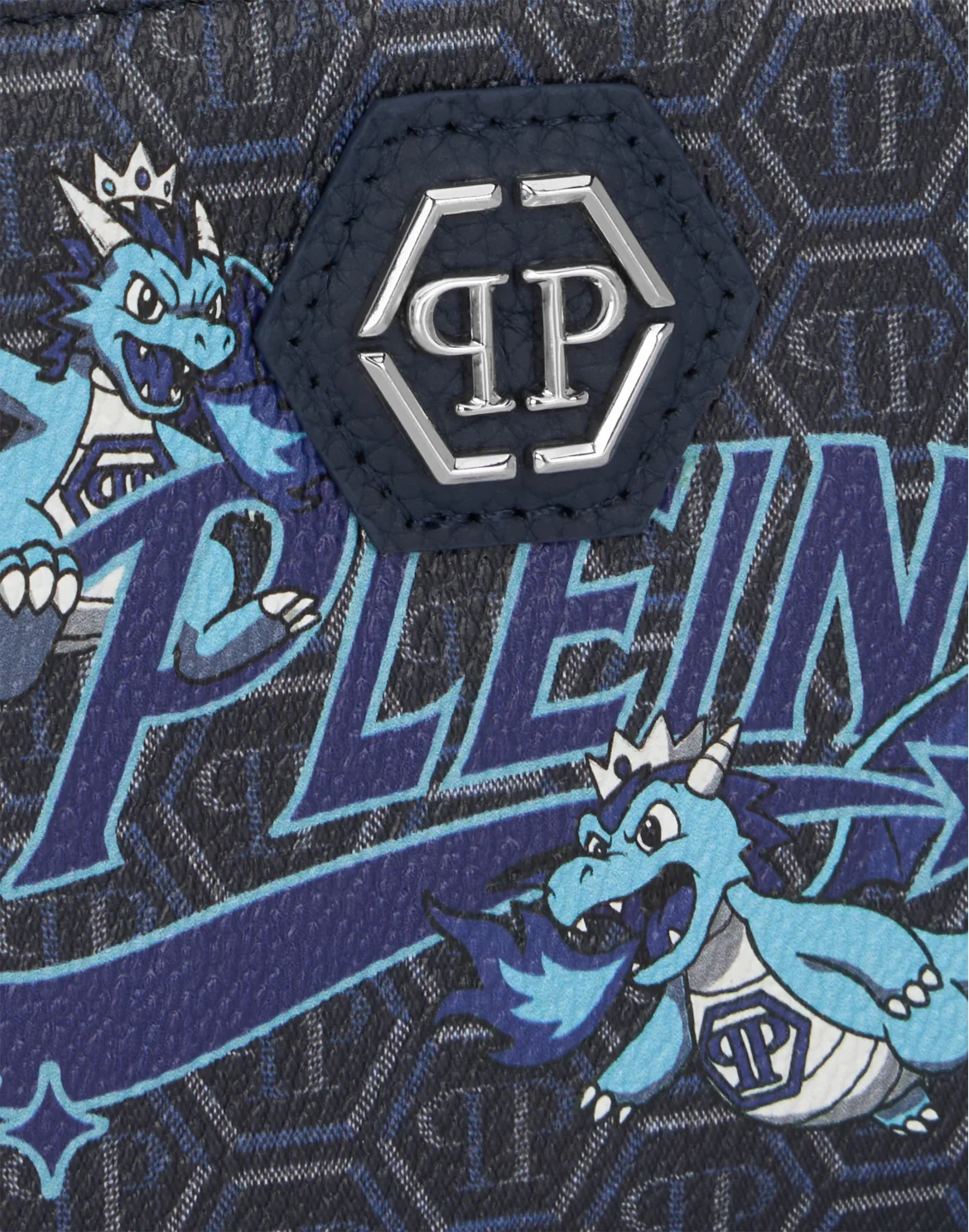 French Wallet Dragons Monogram, цвет: Синий