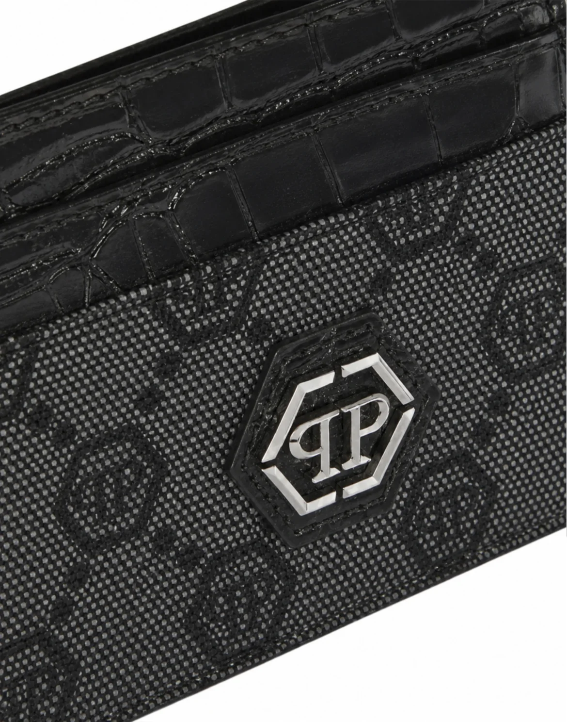 Denim Card Holder Jacquard Monogram, цвет: Черный