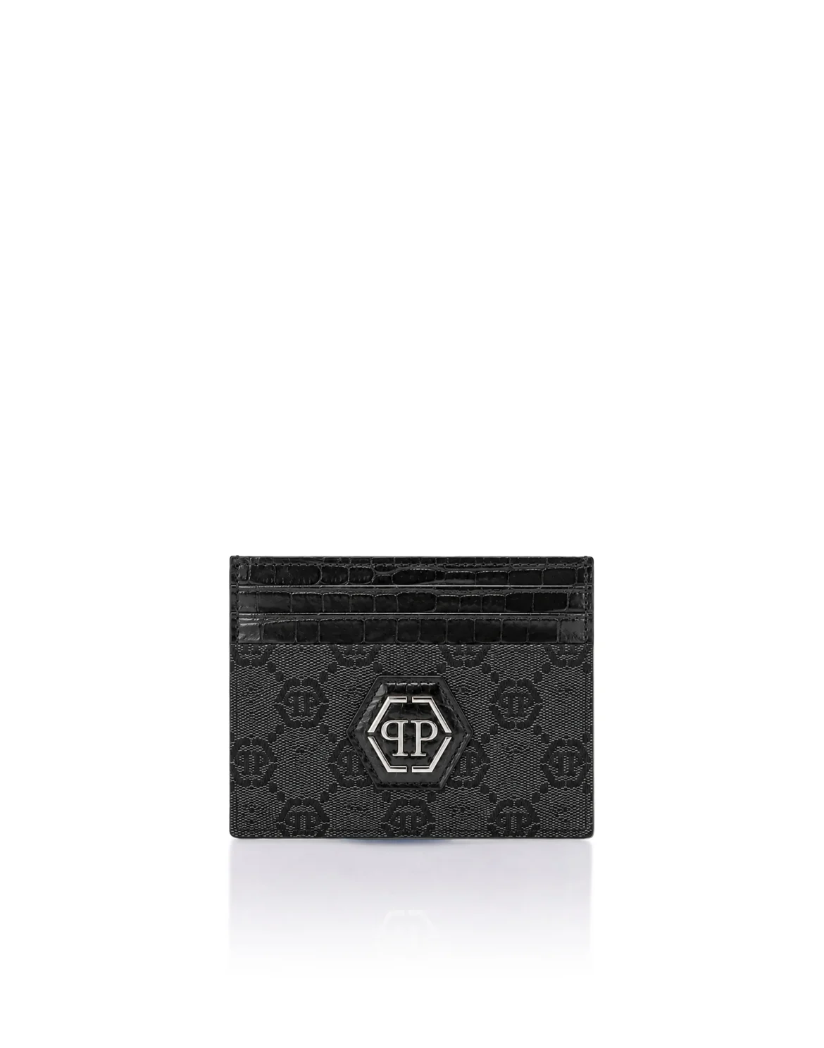 Denim Card Holder Jacquard Monogram, цвет: Черный