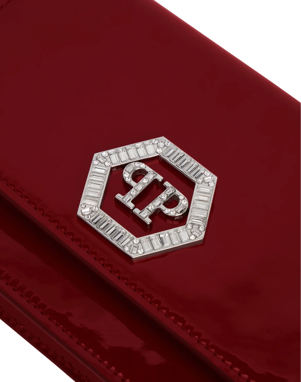 Patent Leather Shoulder Bag Hexagon, цвет: Красный