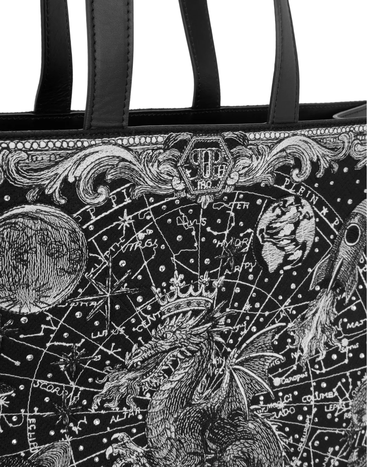 Shopper Bag Embroidery Zodiac, цвет: Черный