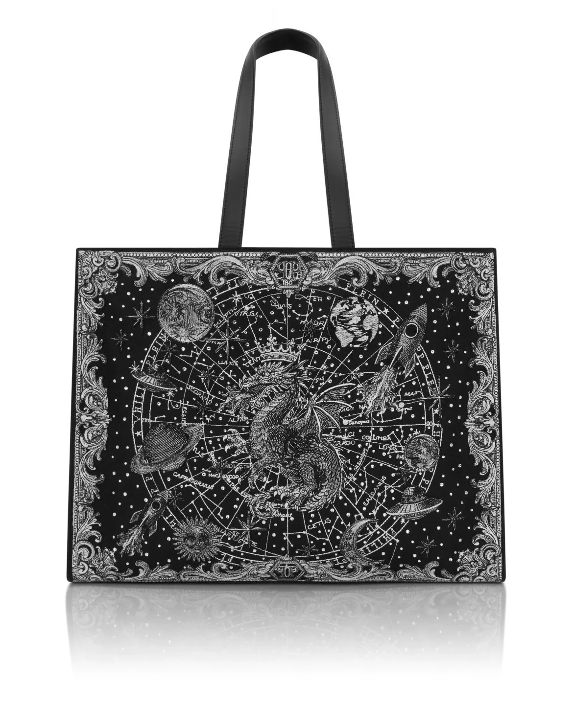 Shopper Bag Embroidery Zodiac, цвет: Черный