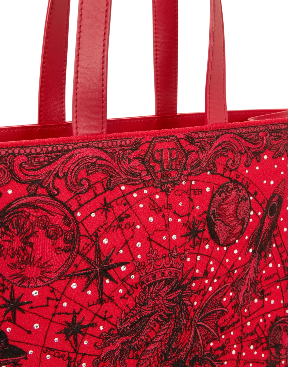 Shopper Bag Embroidery Zodiac, цвет: Красный