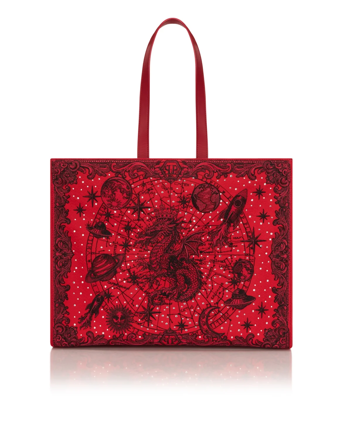 Shopper Bag Embroidery Zodiac, цвет: Красный