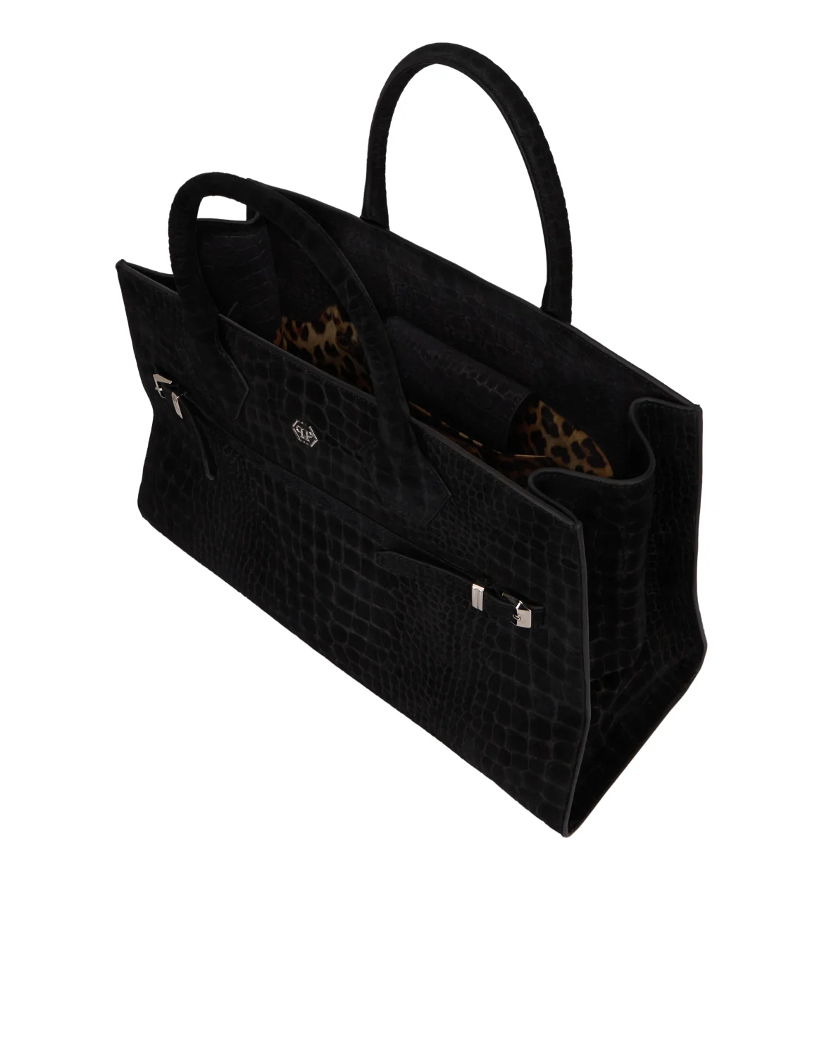 Dynasty Large Suede Top Handle Bag Cocco, цвет: Черный