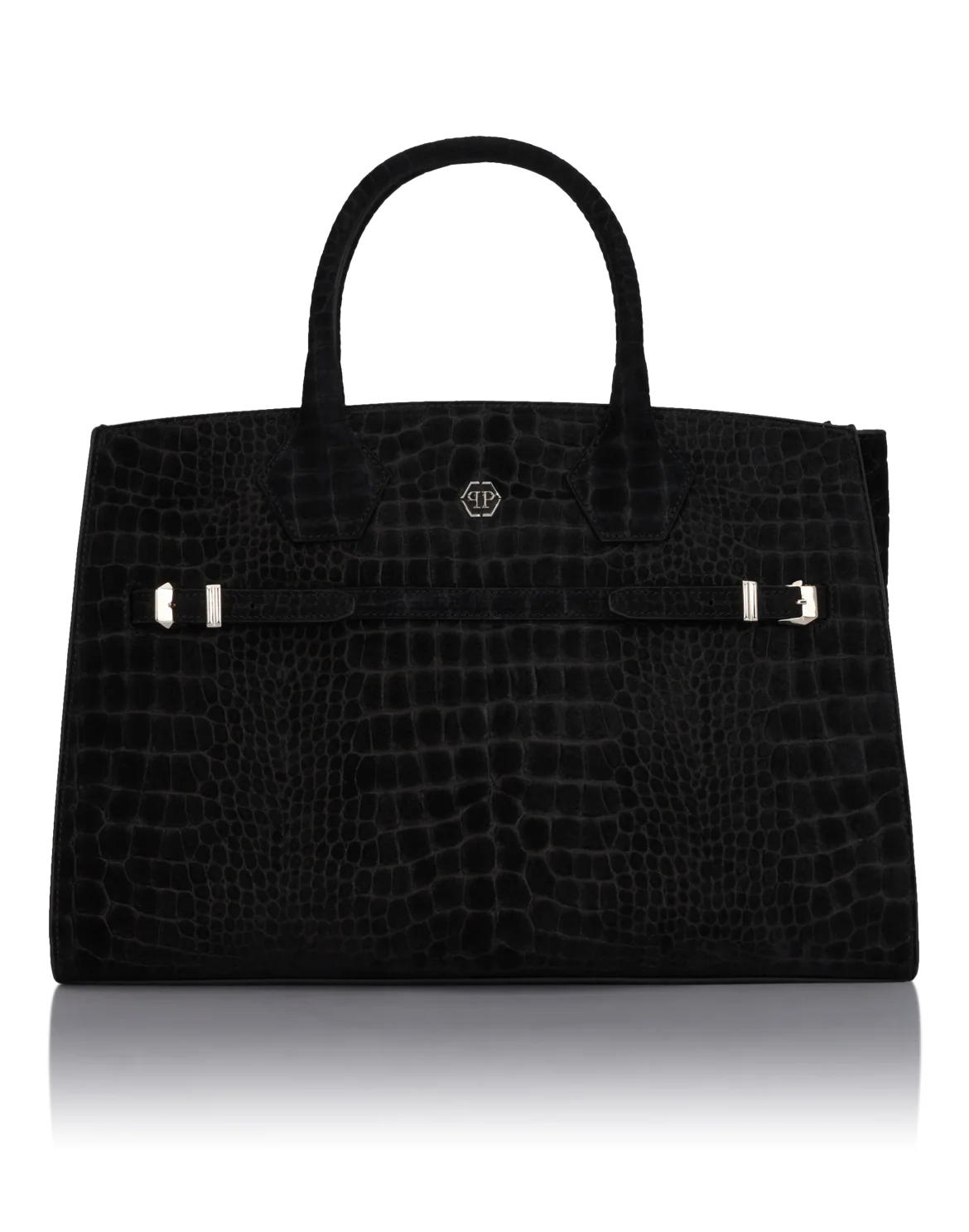 Dynasty Large Suede Top Handle Bag Cocco, цвет: Черный