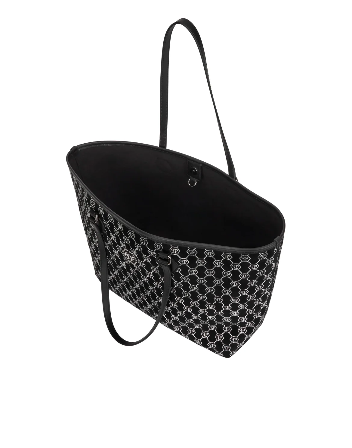 Suede Shopper Bag Monogram Strass, цвет: Черный