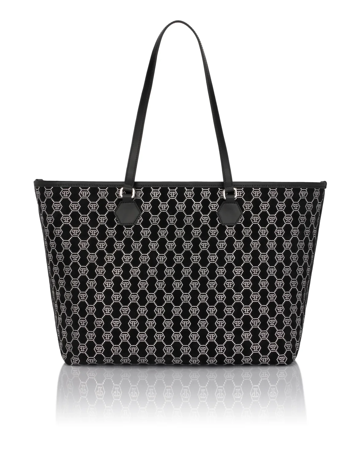 Suede Shopper Bag Monogram Strass, цвет: Черный
