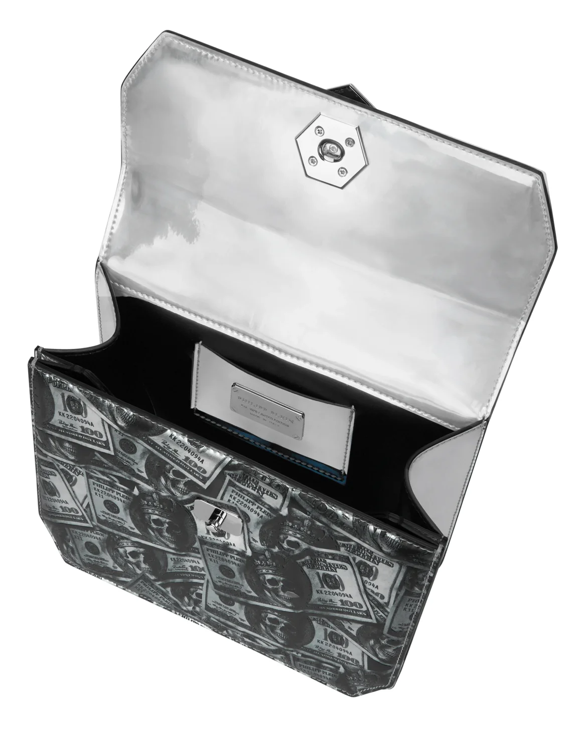 Small Handle Bag Superheroine Mirror Dollar, цвет: Серебристый