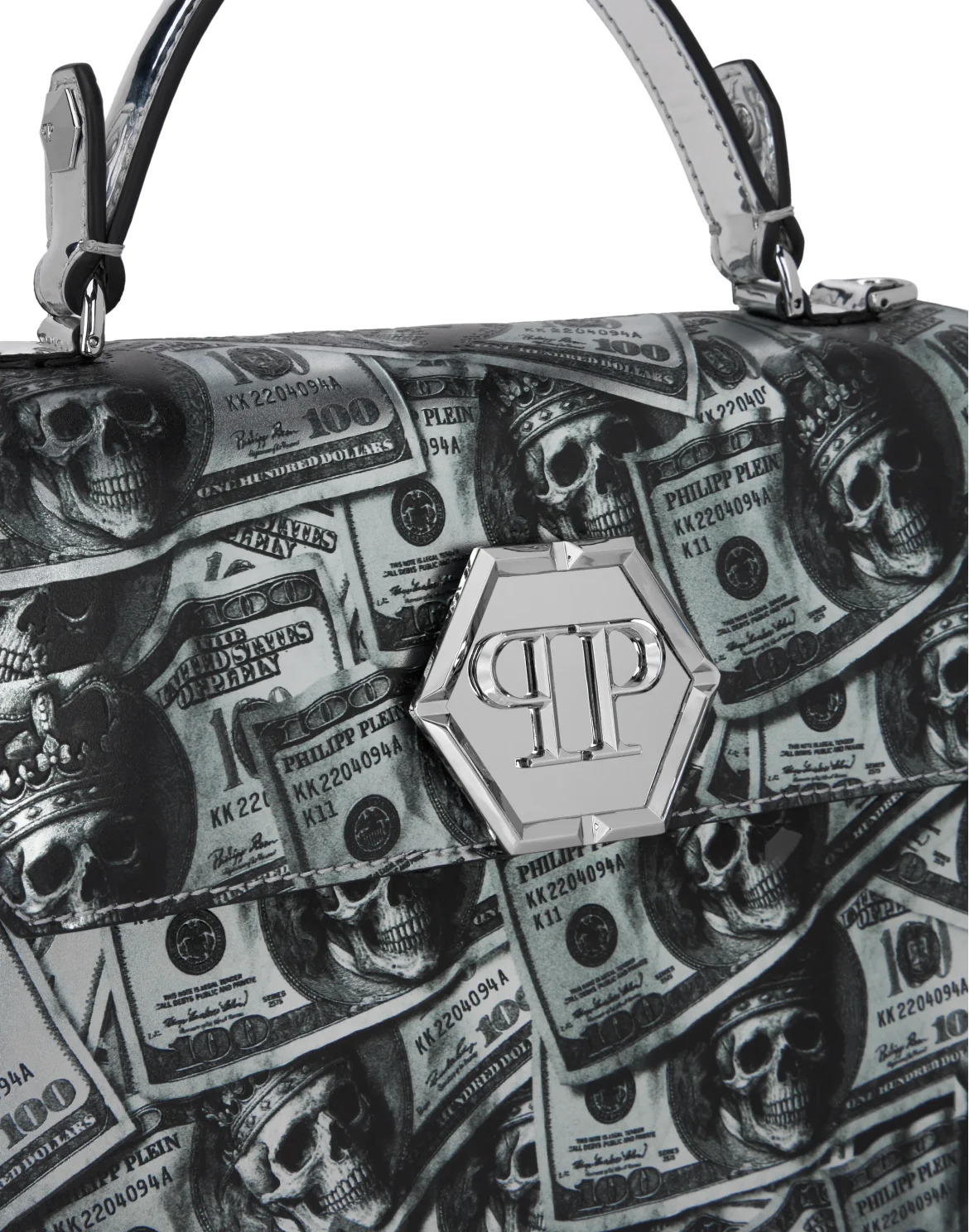 Small Handle Bag Superheroine Mirror Dollar, цвет: Серебристый