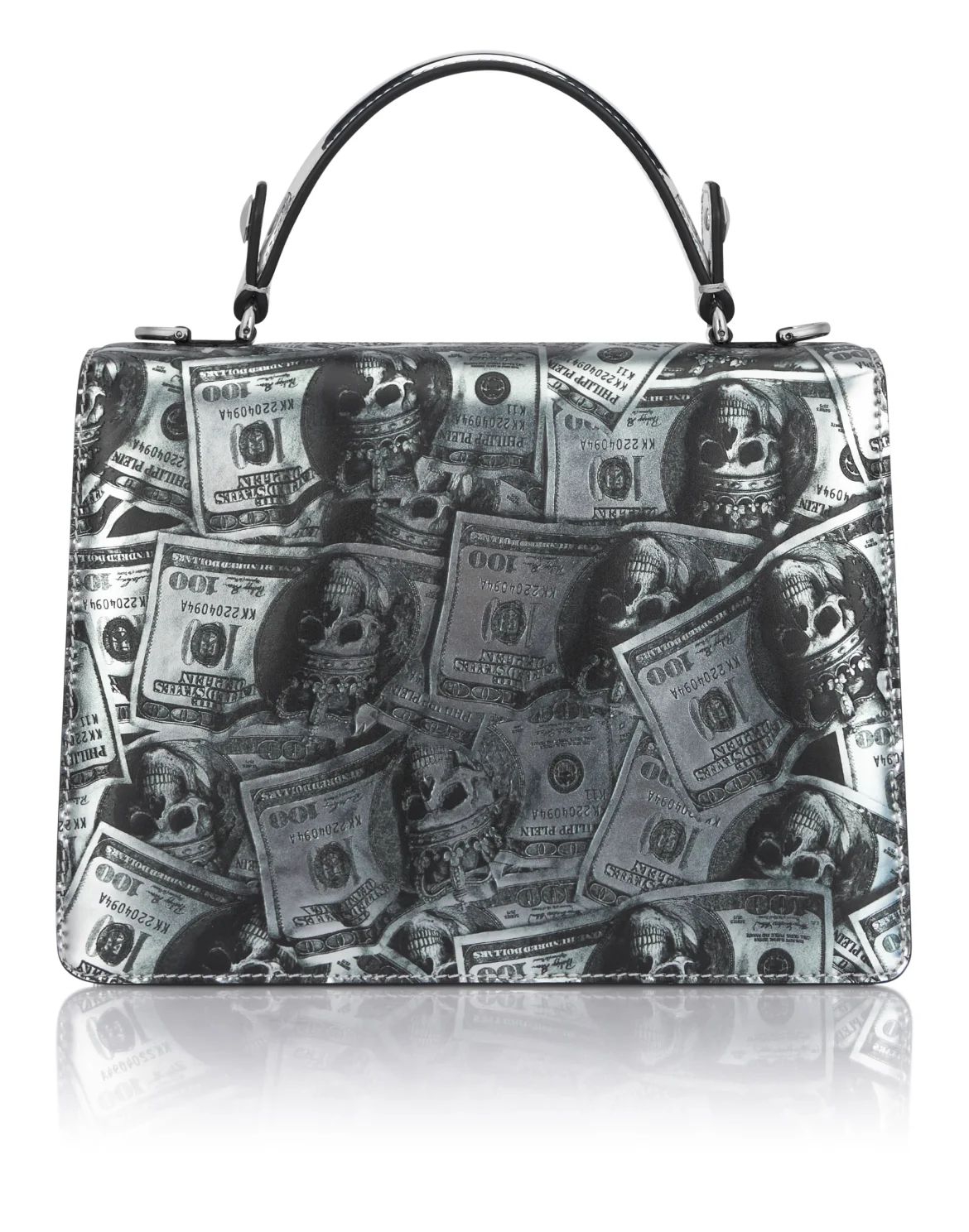 Small Handle Bag Superheroine Mirror Dollar, цвет: Серебристый