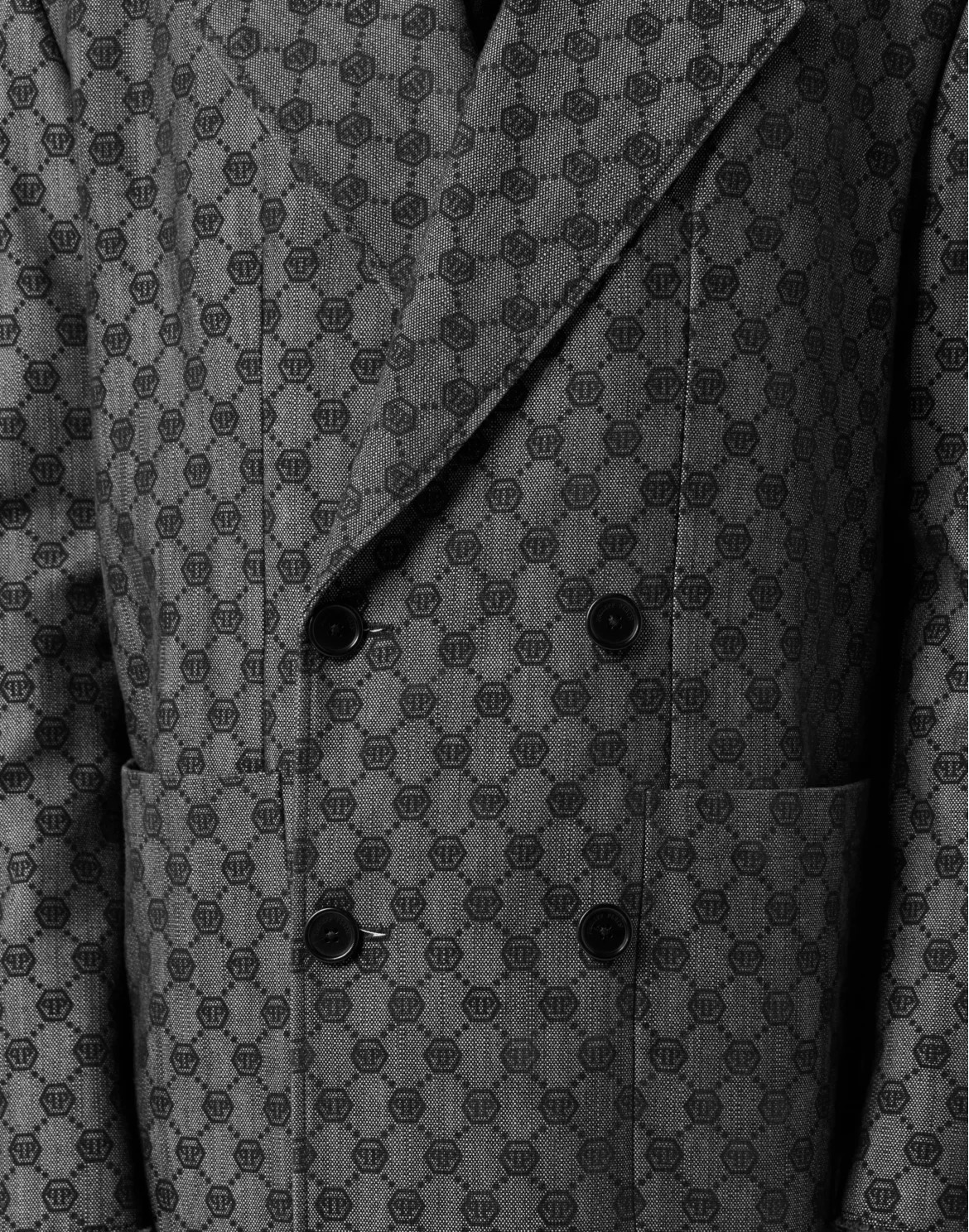 Denim Coat Jacquard Monogram, цвет: Черный
