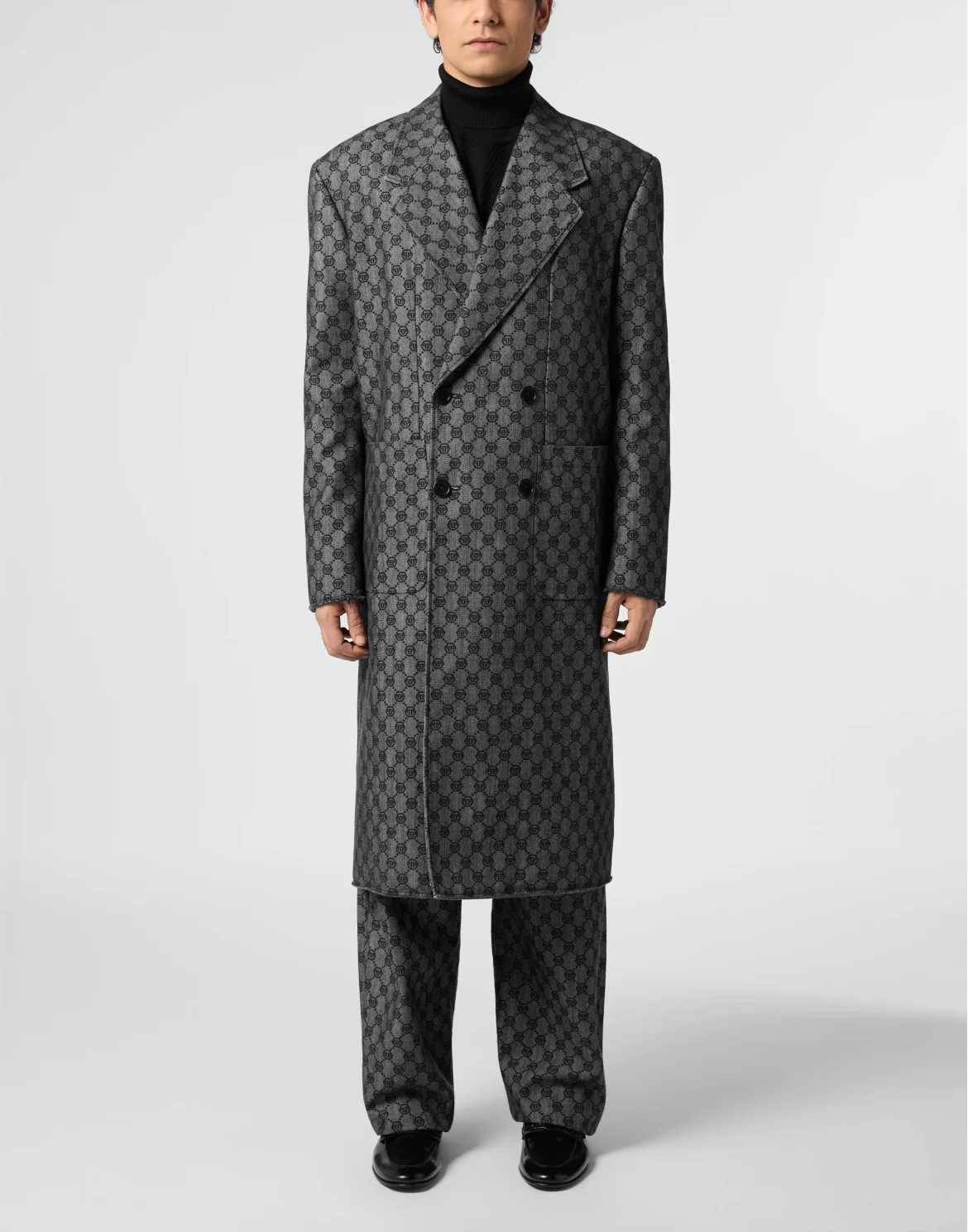 Denim Coat Jacquard Monogram, цвет: Черный