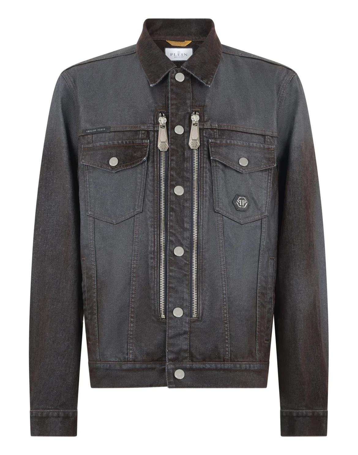 Denim Trucker Jacket Lasered Flock, цвет: Черный